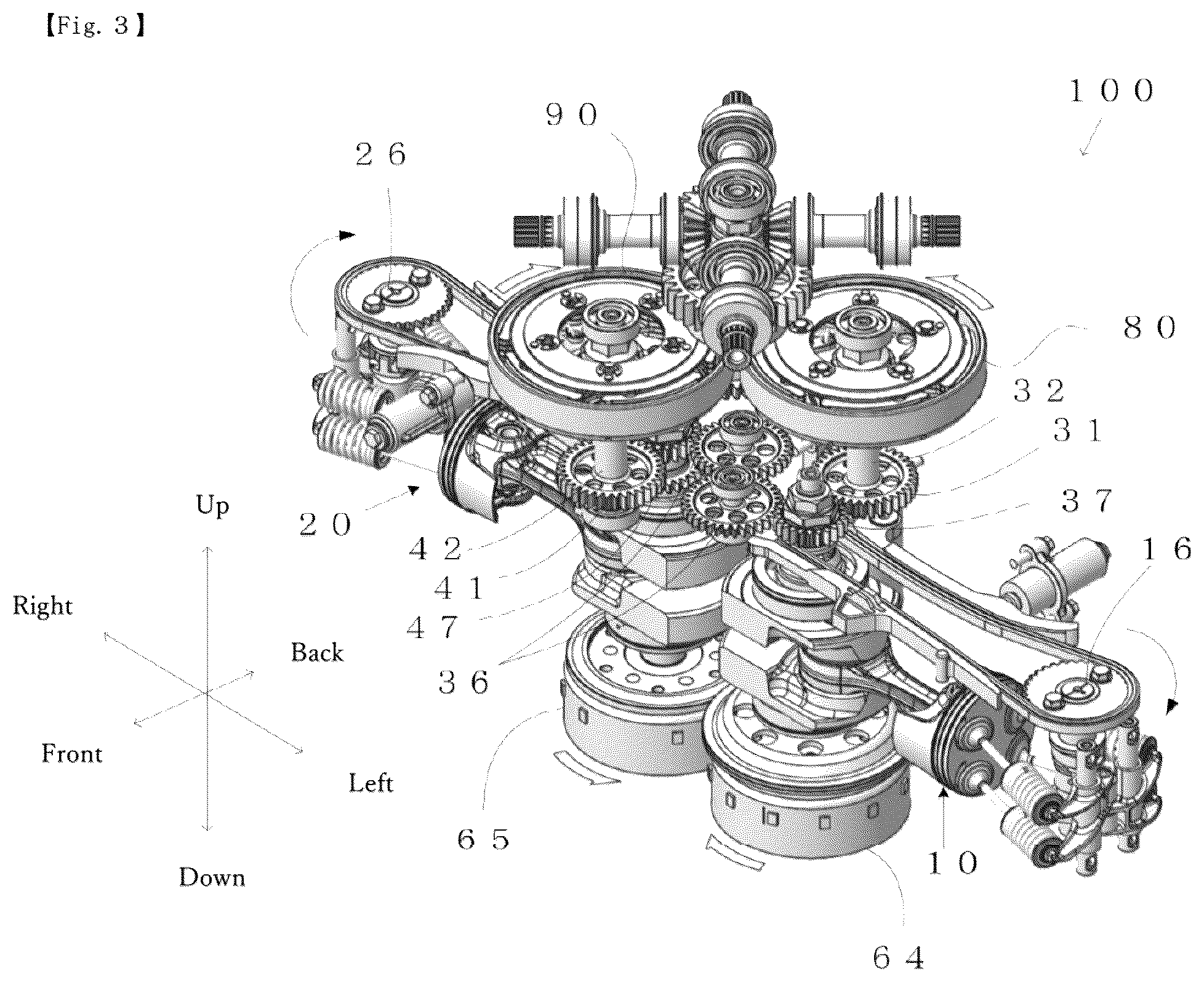 Patent US12097980 Figure 3 – Engine device for unmanned flying apparatus