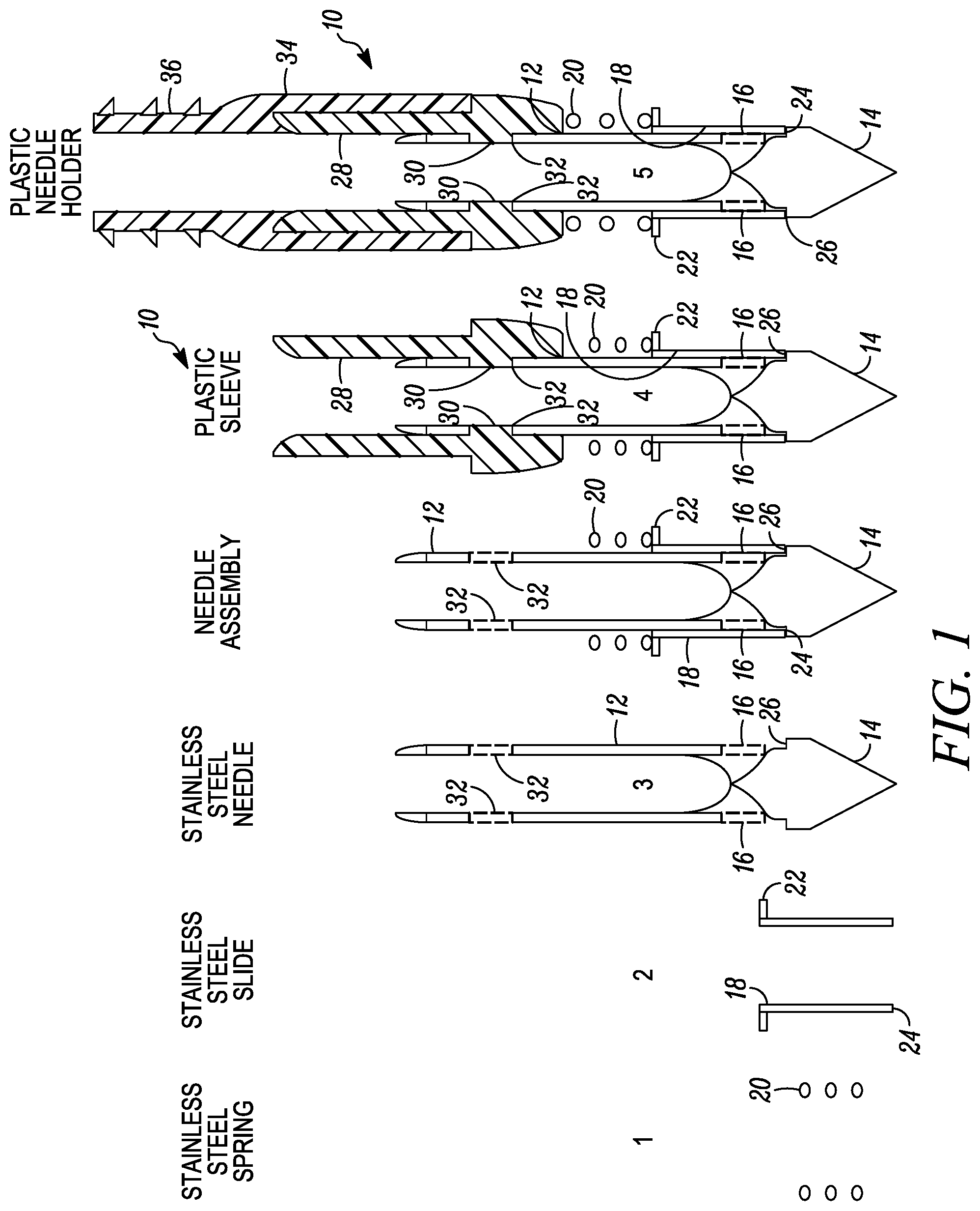 Patent US12097984 Figure 1 – Needle with closure and method