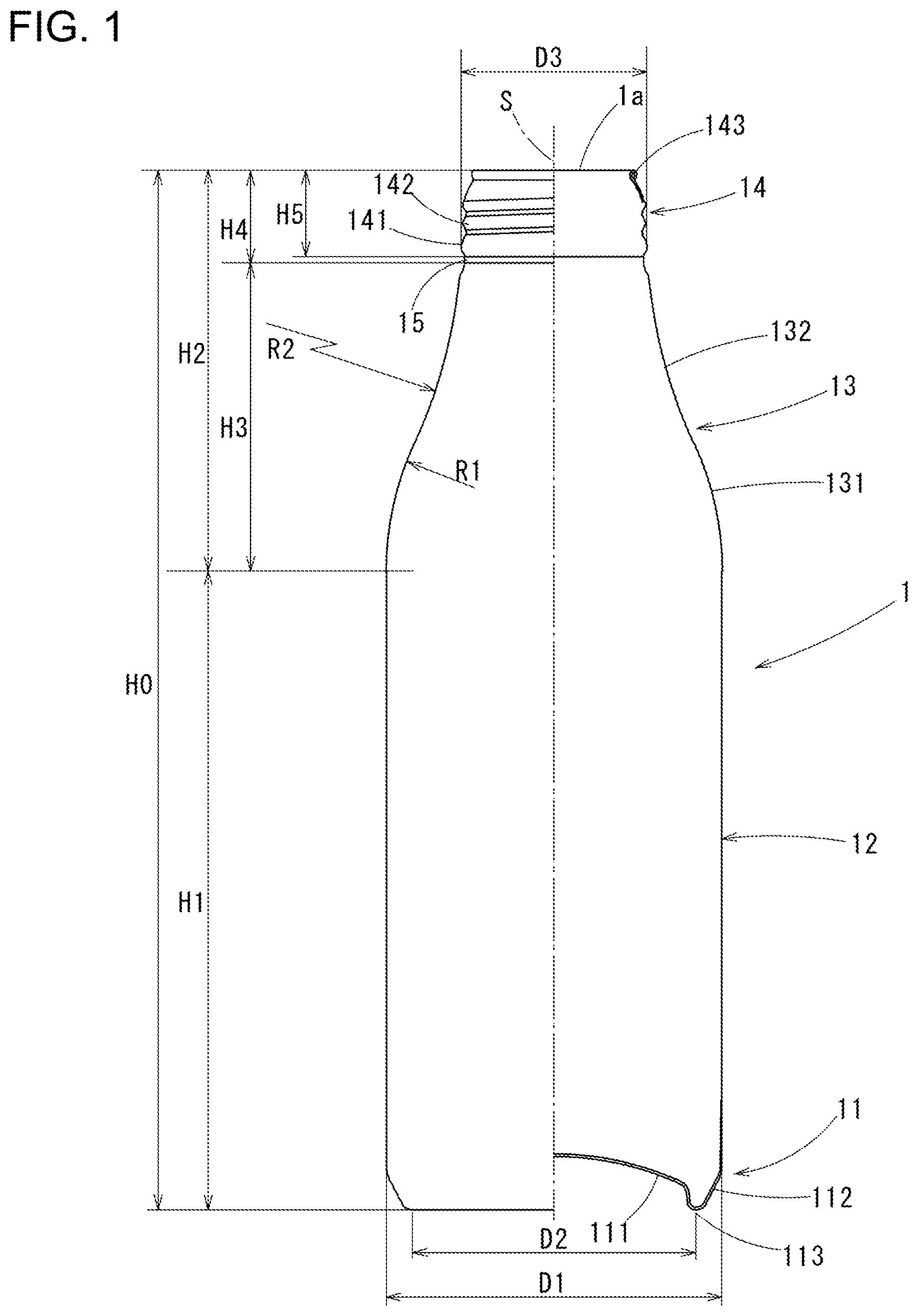 Patent US12097991 Figure 1 – Bottle can, manufacturing method of bottle can, and design method of bottle can