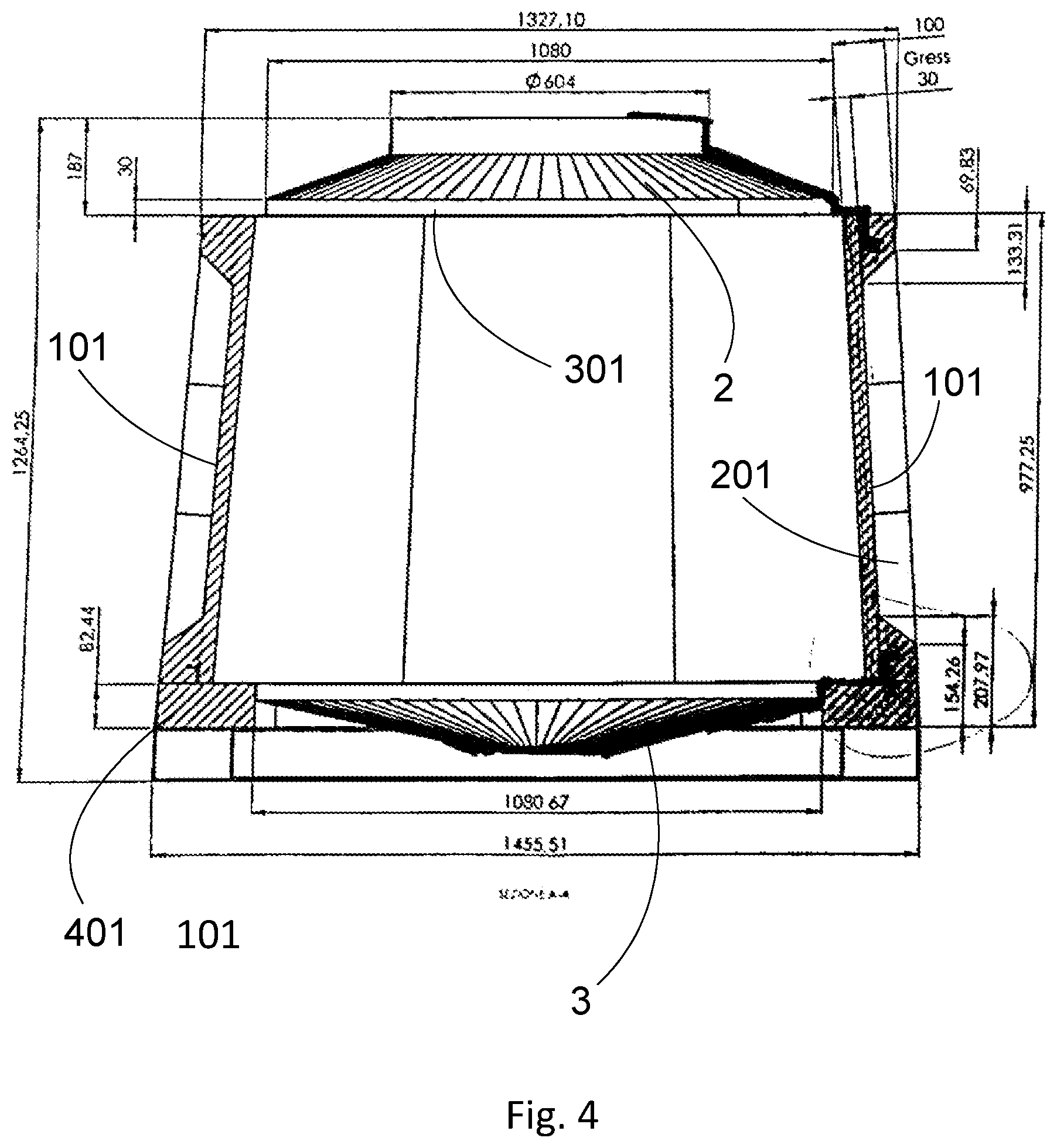 Patent US12097992 Figure 4 – Container for the storage and/or fermentation of alcoholic beverages