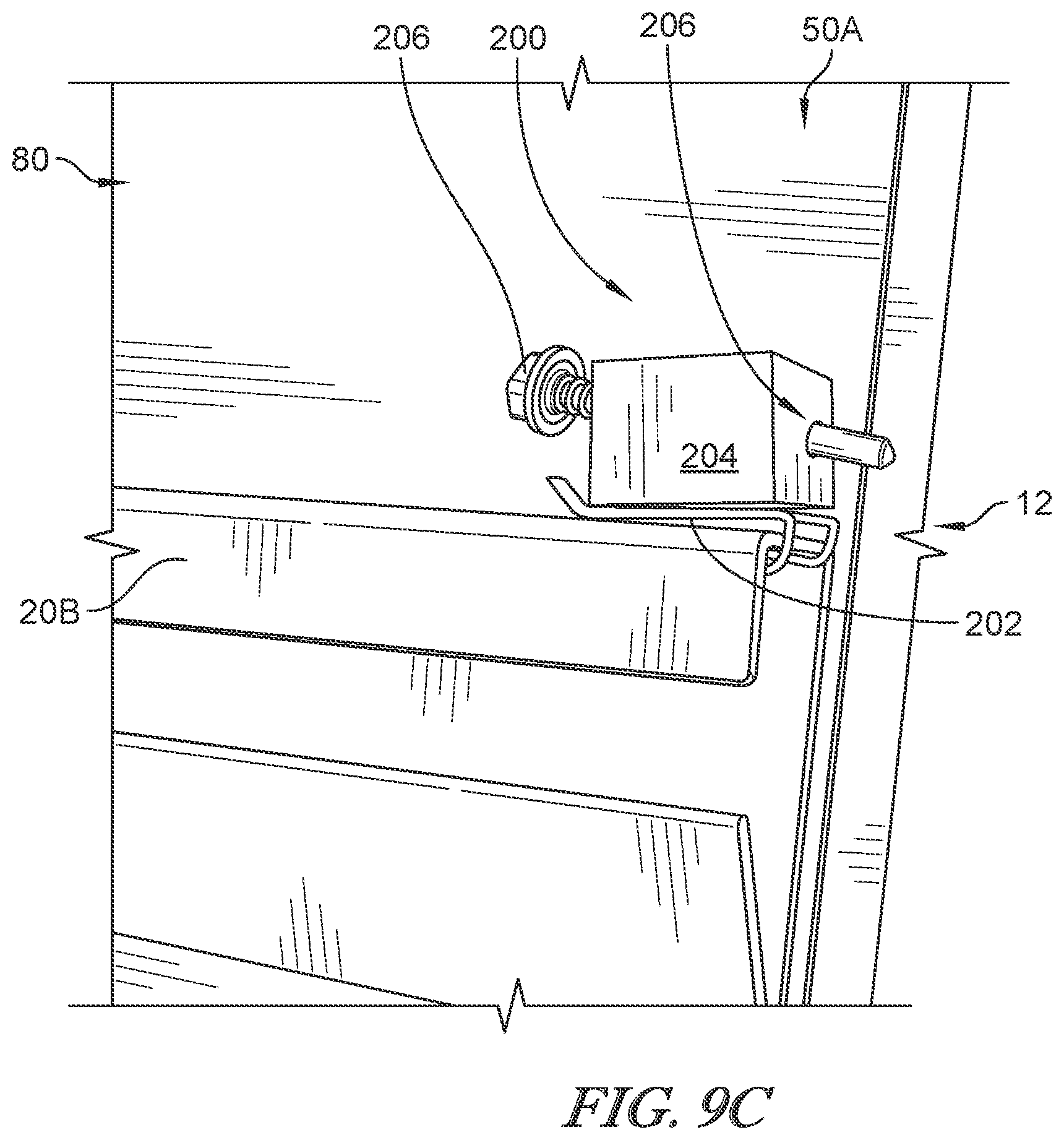 Patent US12097994 Figure 7 – Rail support system for a dunnage container