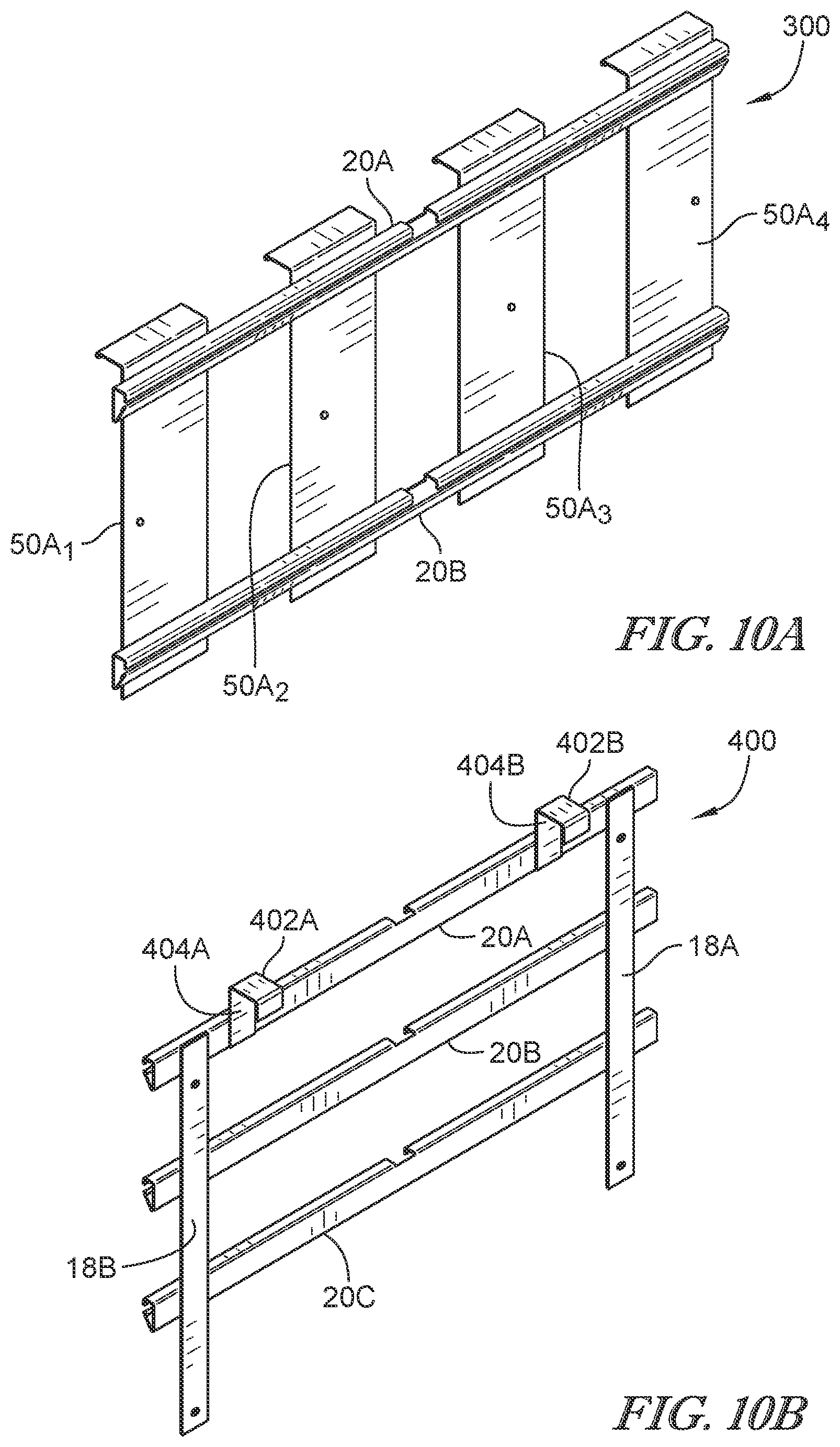 Patent US12097994 Figure 8 – Rail support system for a dunnage container