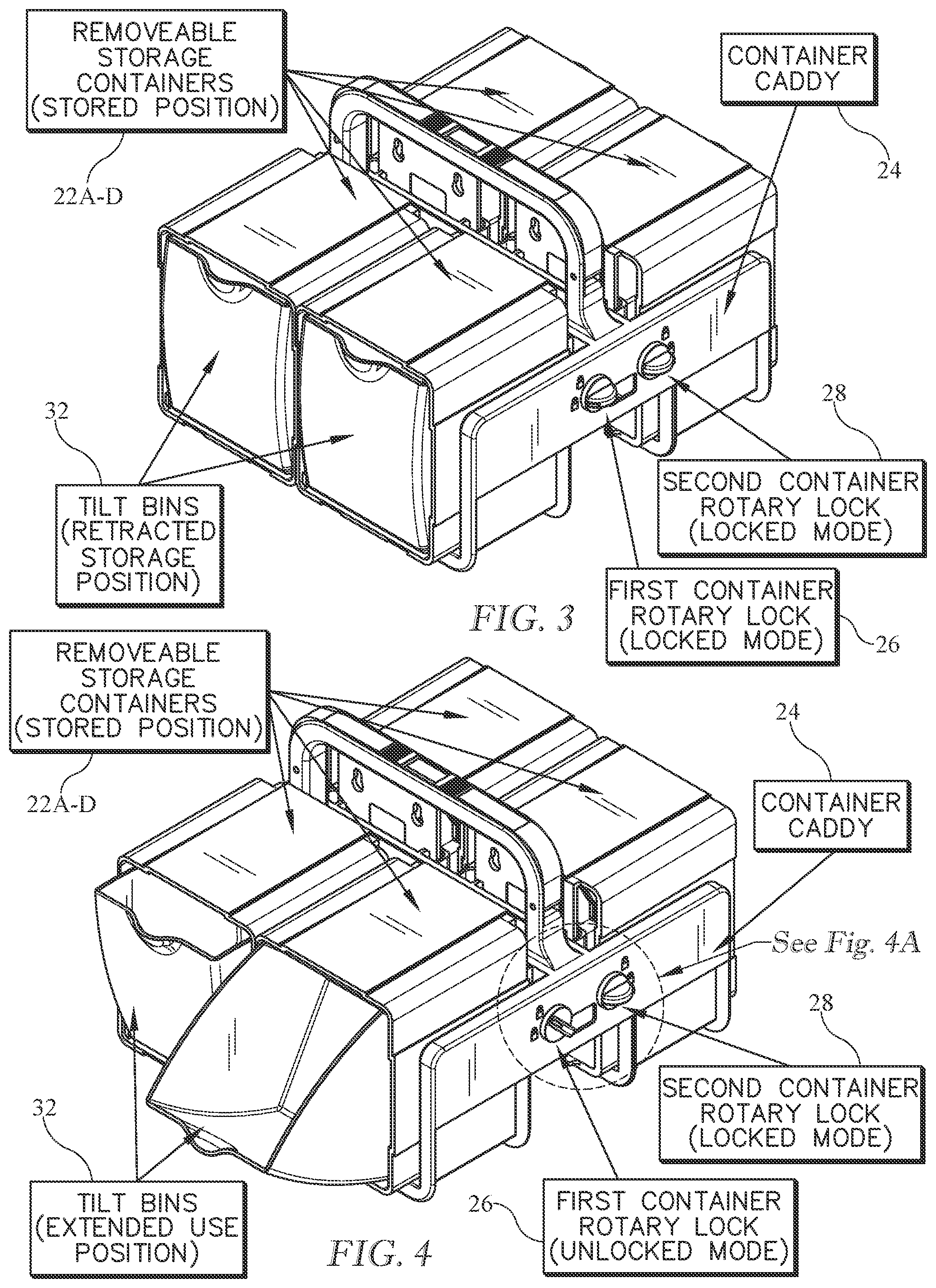 Patent US12097995 Figure 2 – Customizable caddy for tilt bins