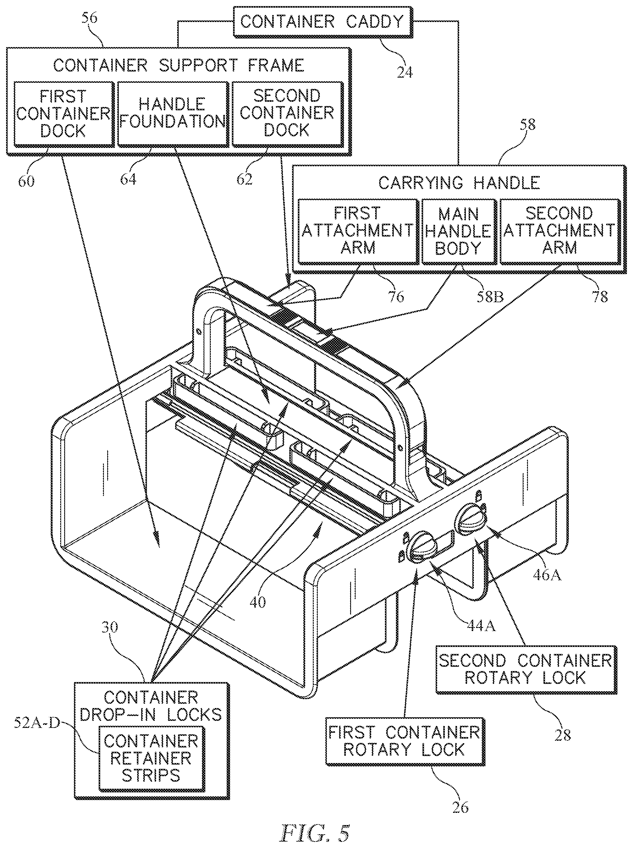 Patent US12097995 Figure 4 – Customizable caddy for tilt bins