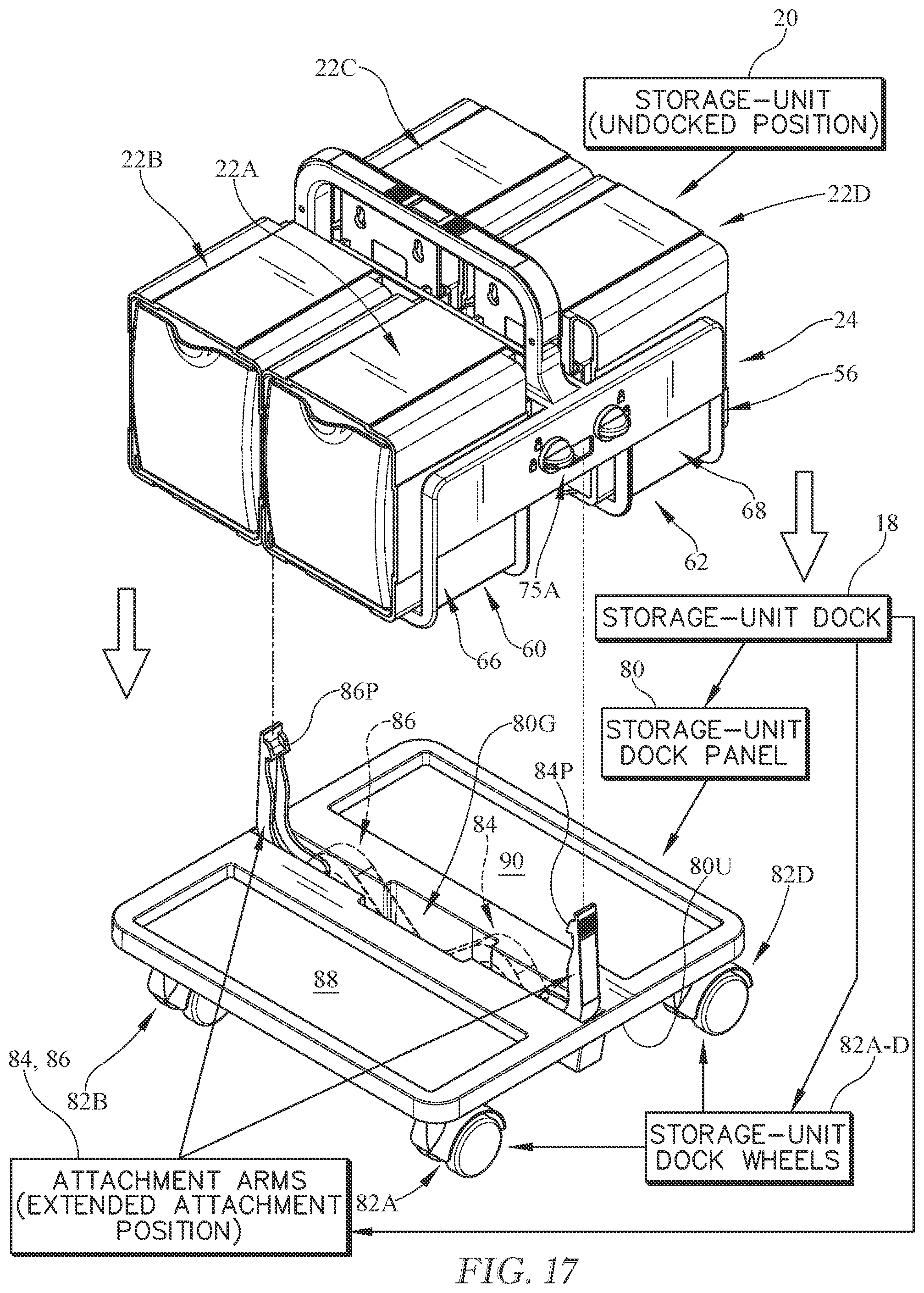 Patent US12097995 Figure 14 – Customizable caddy for tilt bins