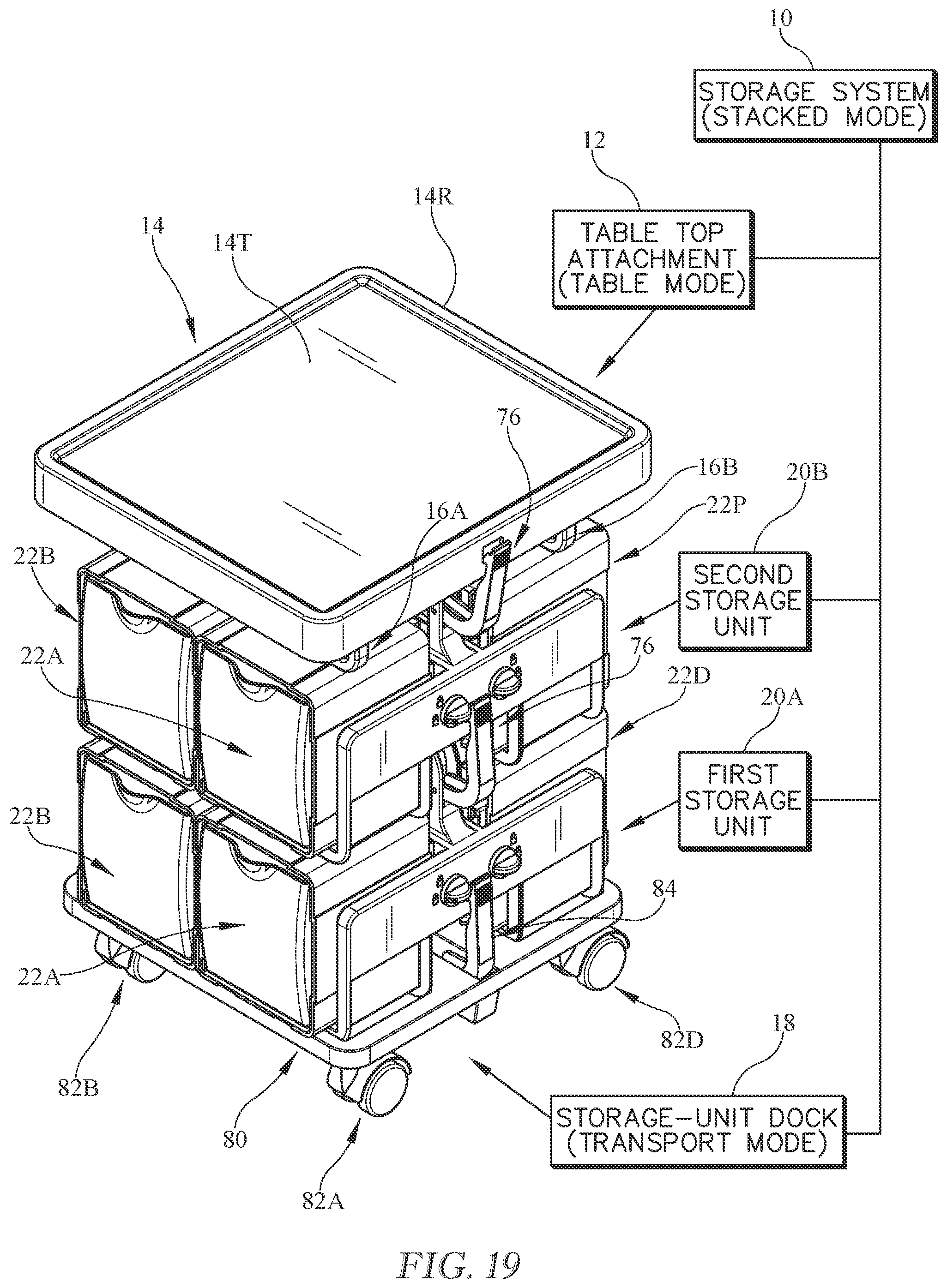 Patent US12097995 Figure 16 – Customizable caddy for tilt bins