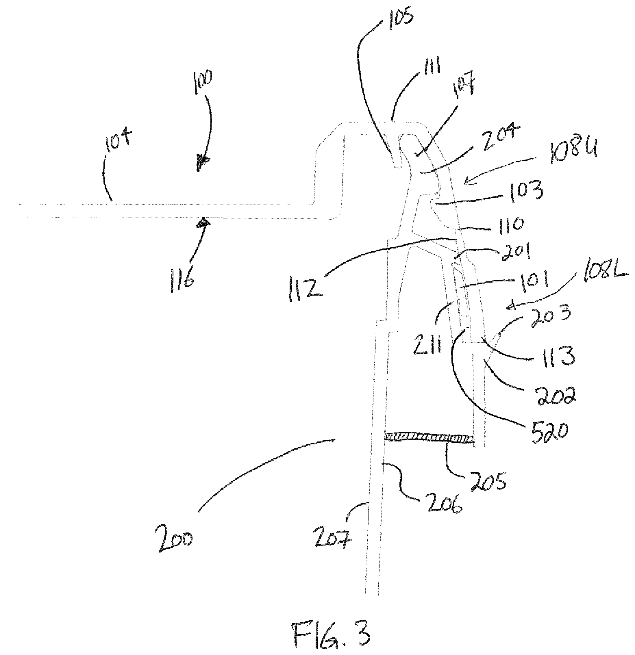 Patent US12097999 Figure 3 – Double lock lid with flexible tab
