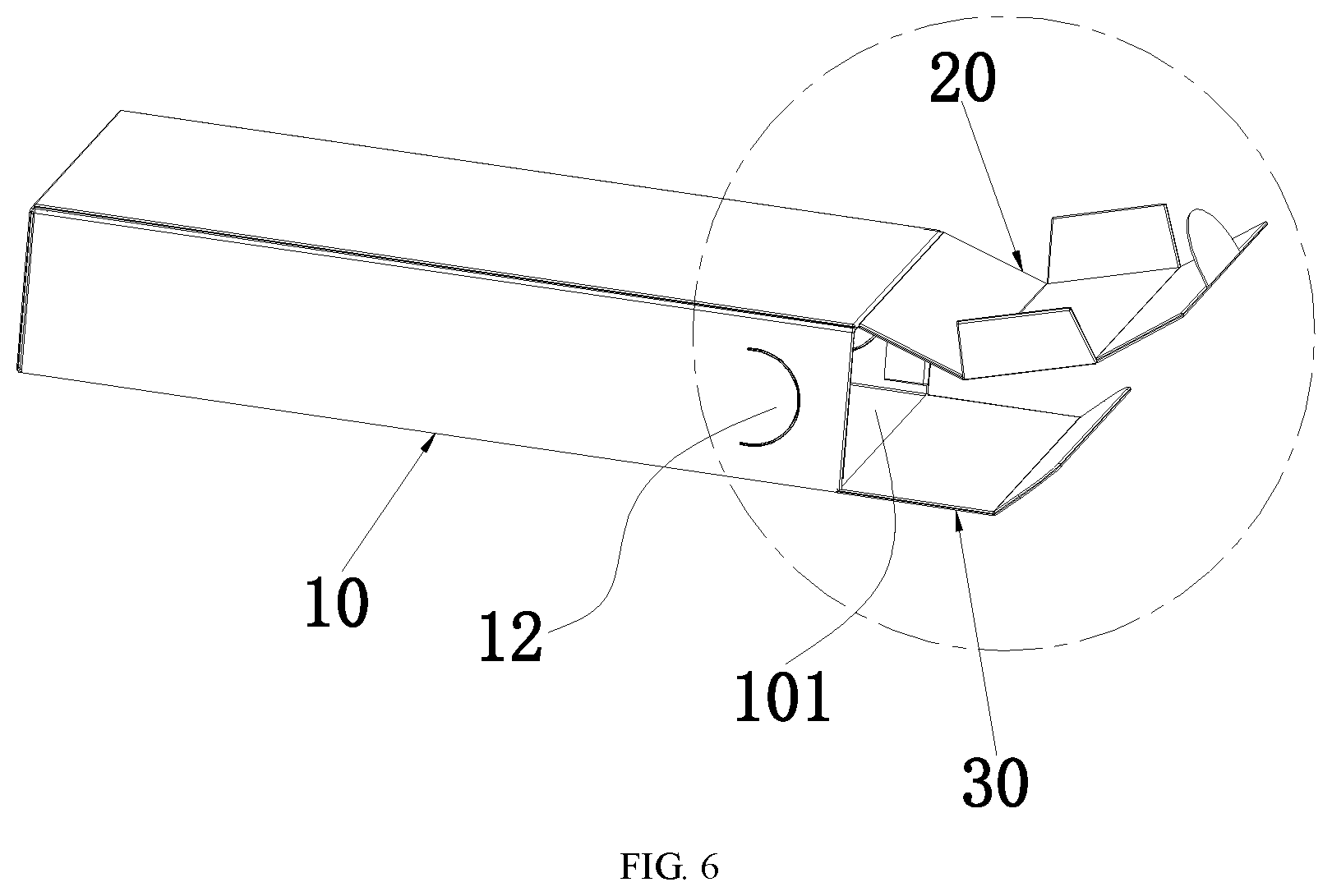 Patent US12098003 Figure 6 – One-piece carton with child-resistant function