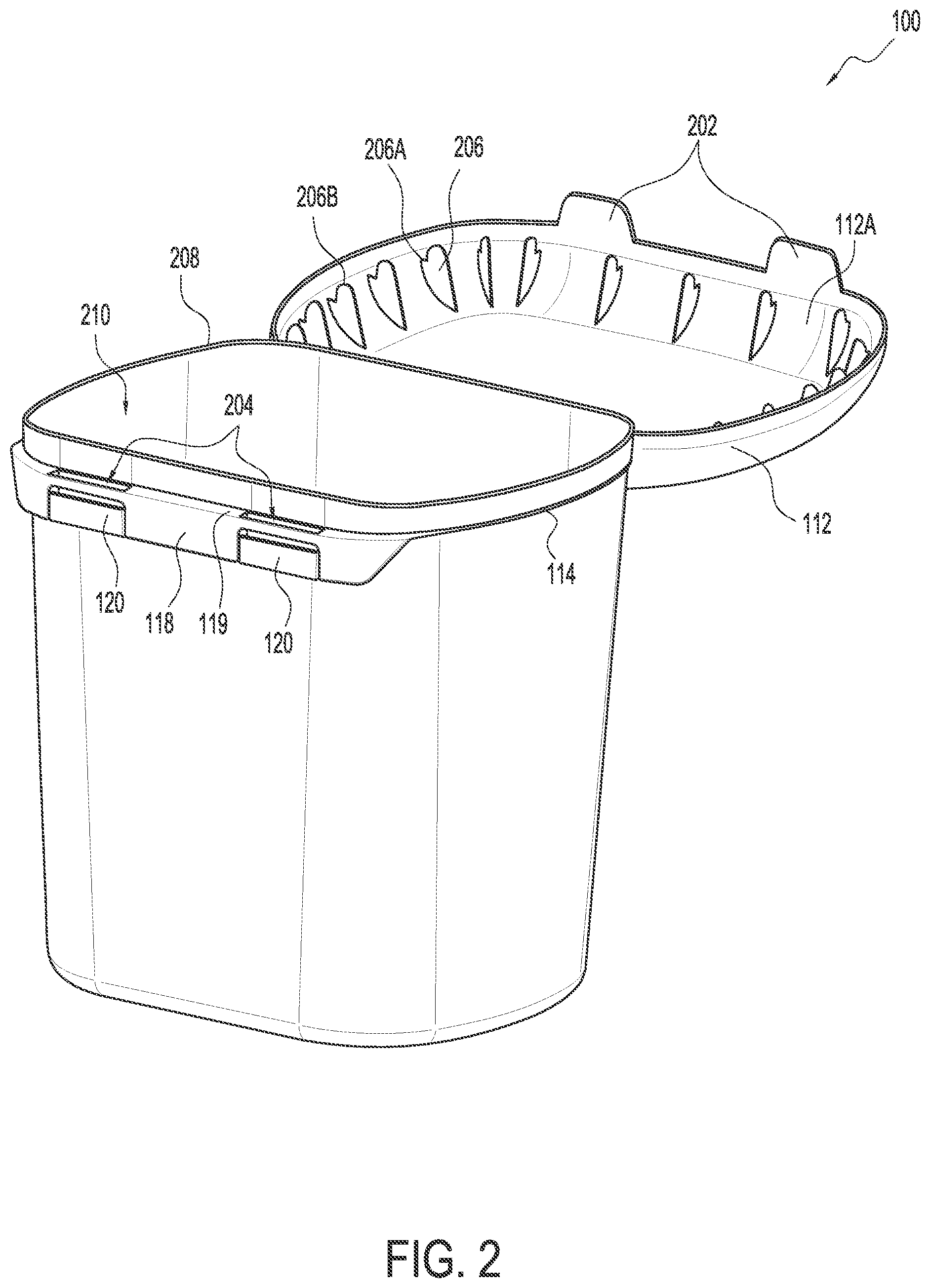 Patent US12098004 Figure 2 – Tamper evident tub