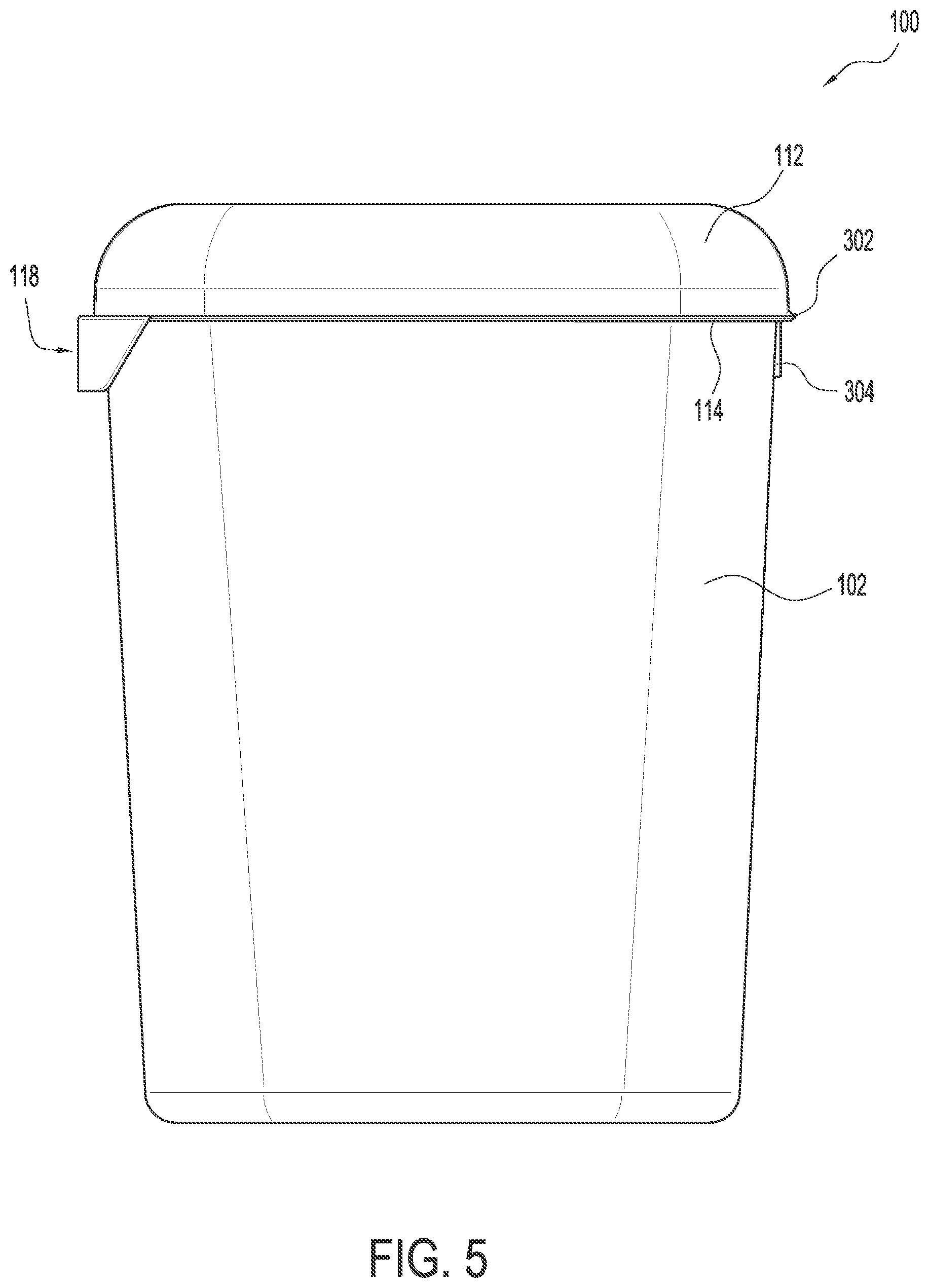 Patent US12098004 Figure 5 – Tamper evident tub
