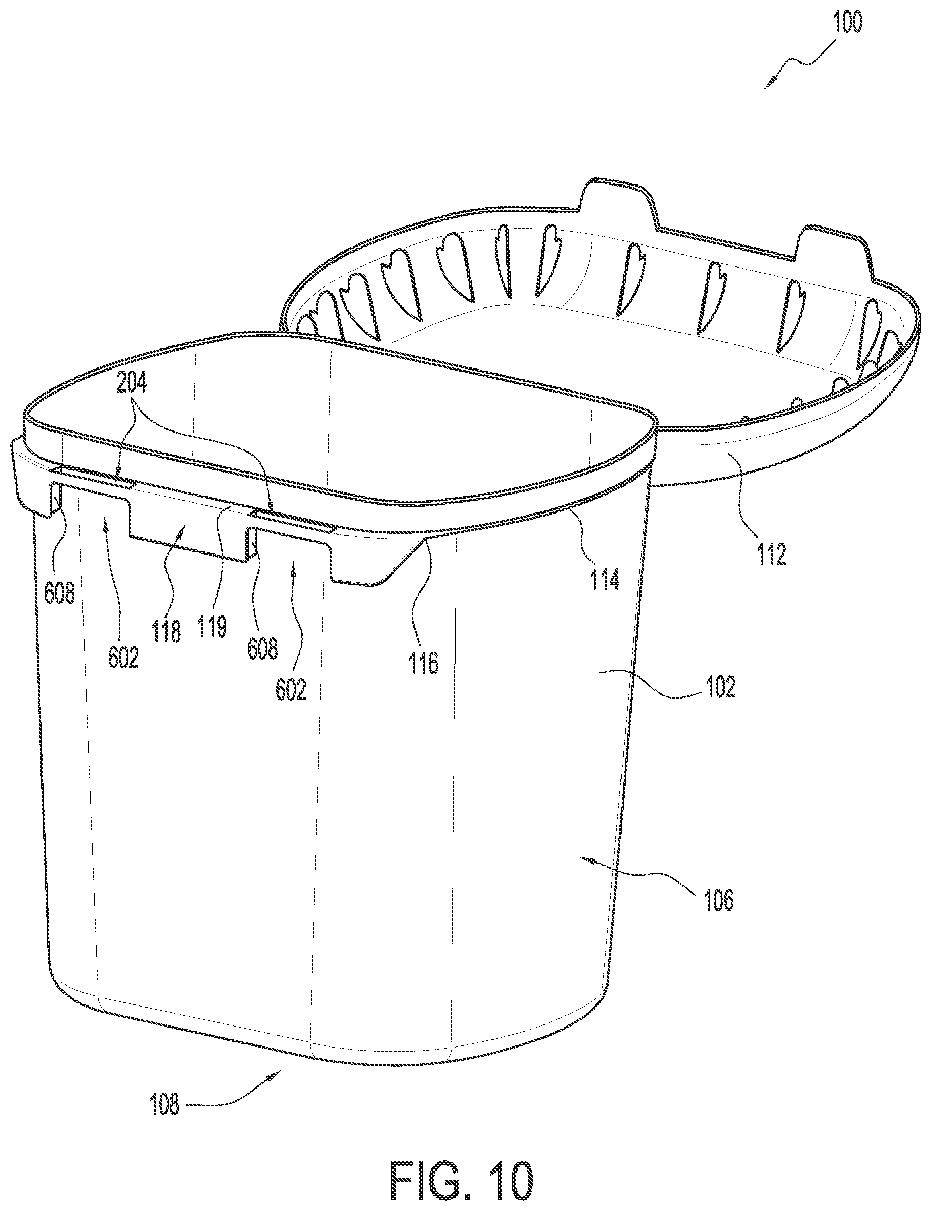 Patent US12098004 Figure 10 – Tamper evident tub