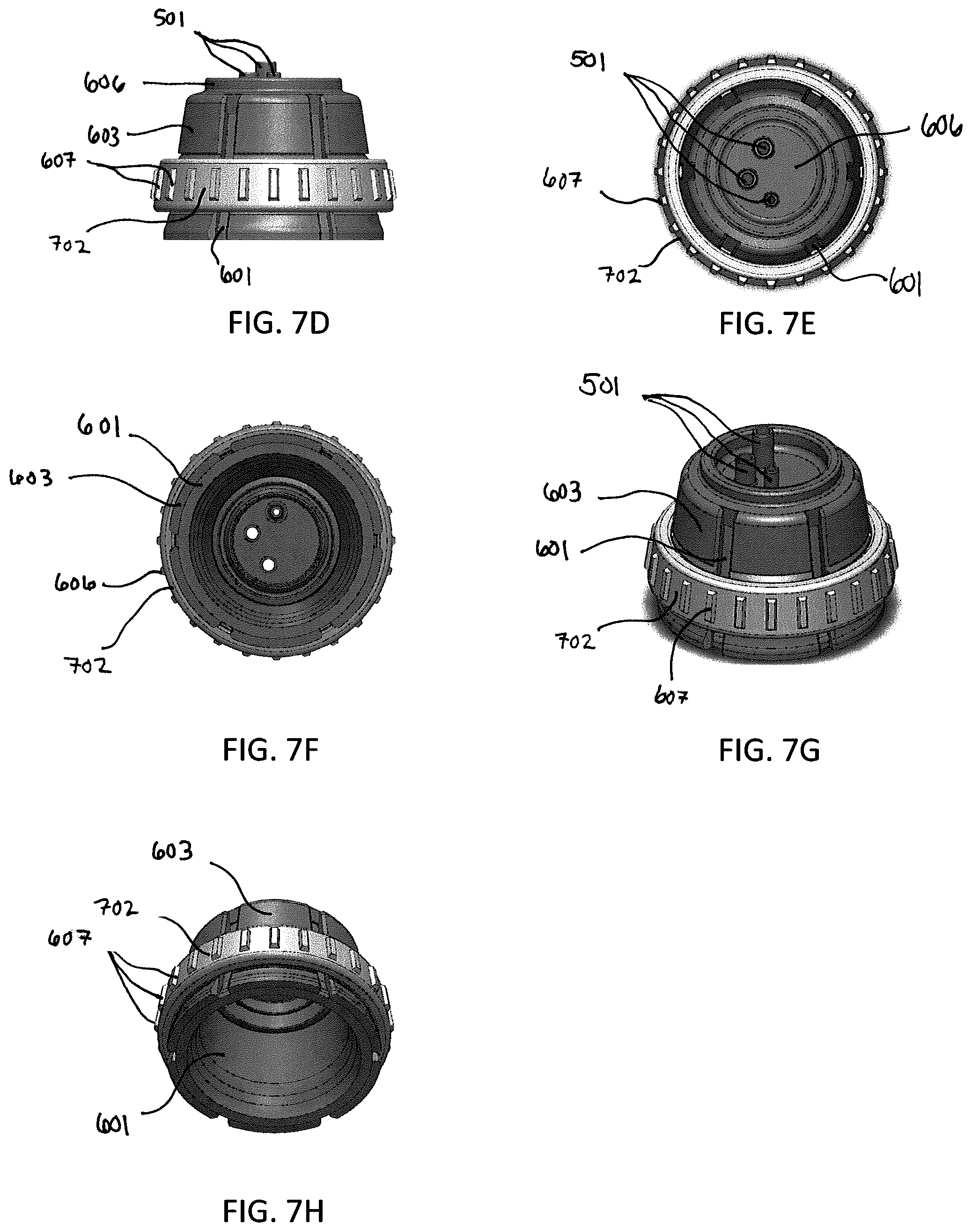Patent US12098005 Figure 8 – Water bottle cap assemblies