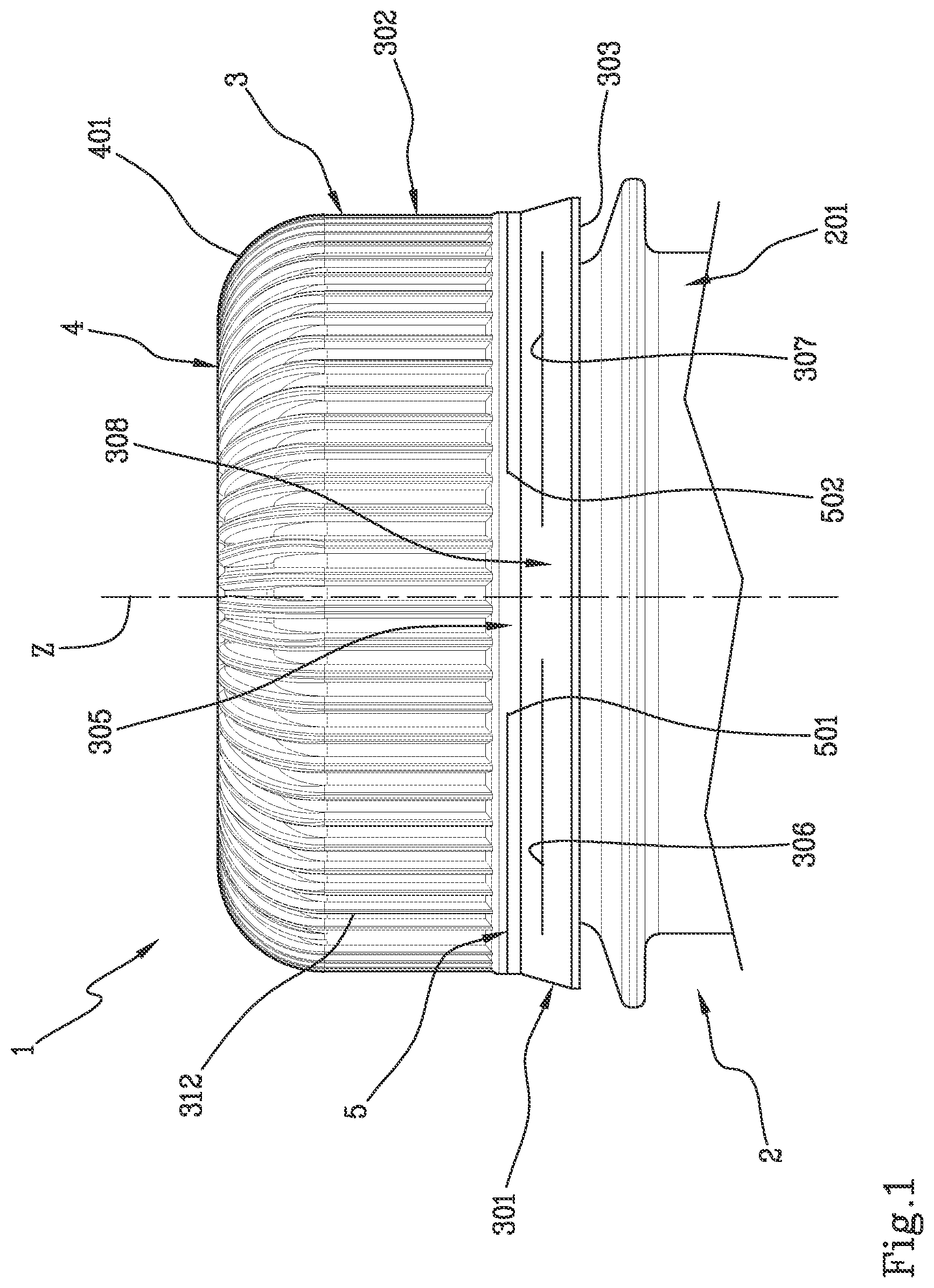 Patent US12098006 Figure 1 – Closing cap for a container