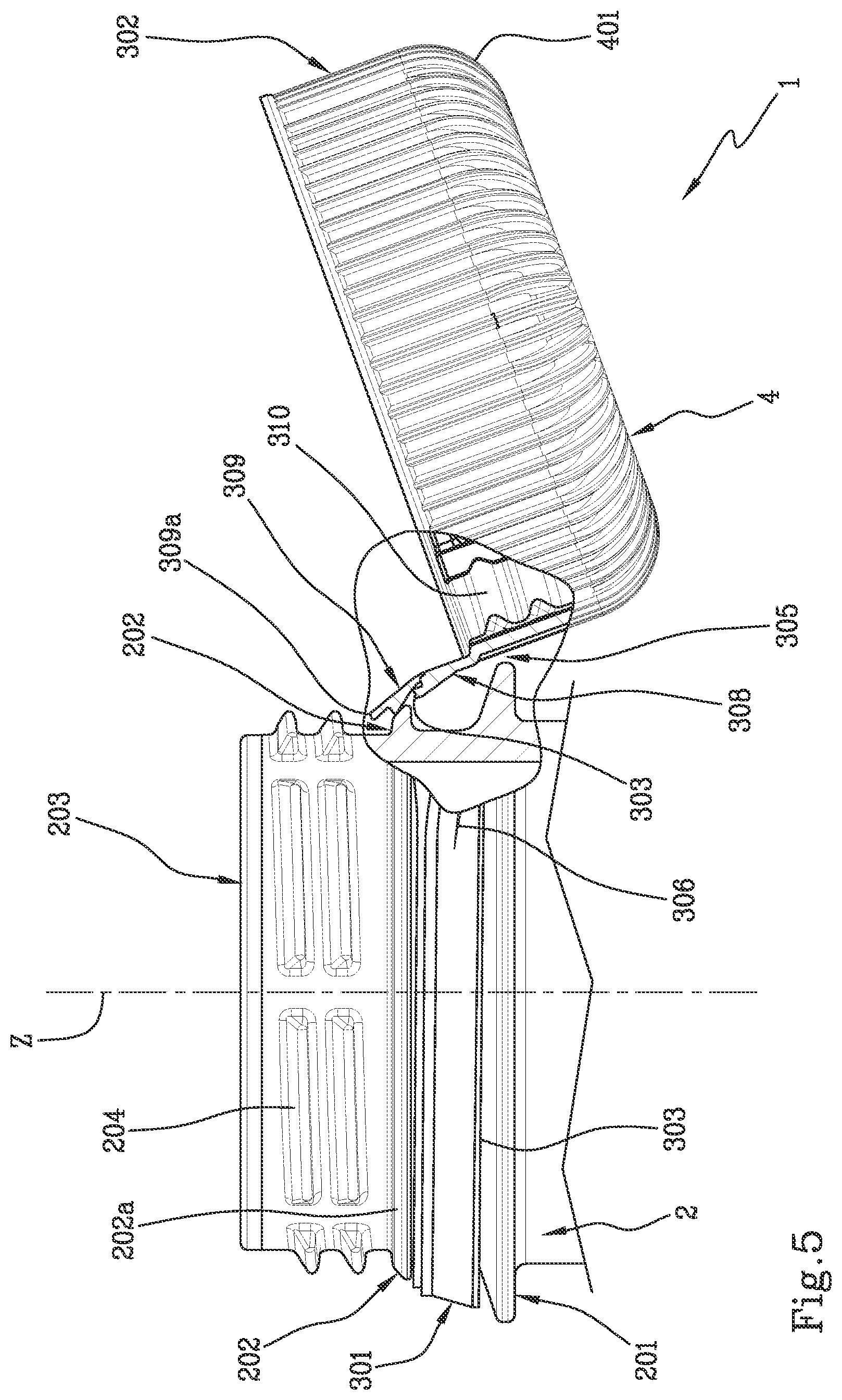 Patent US12098006 Figure 5 – Closing cap for a container