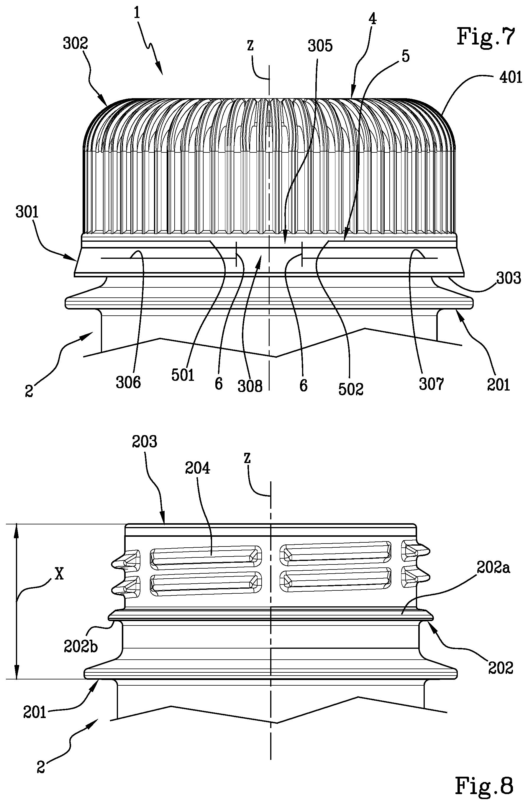 Patent US12098006 Figure 7 – Closing cap for a container