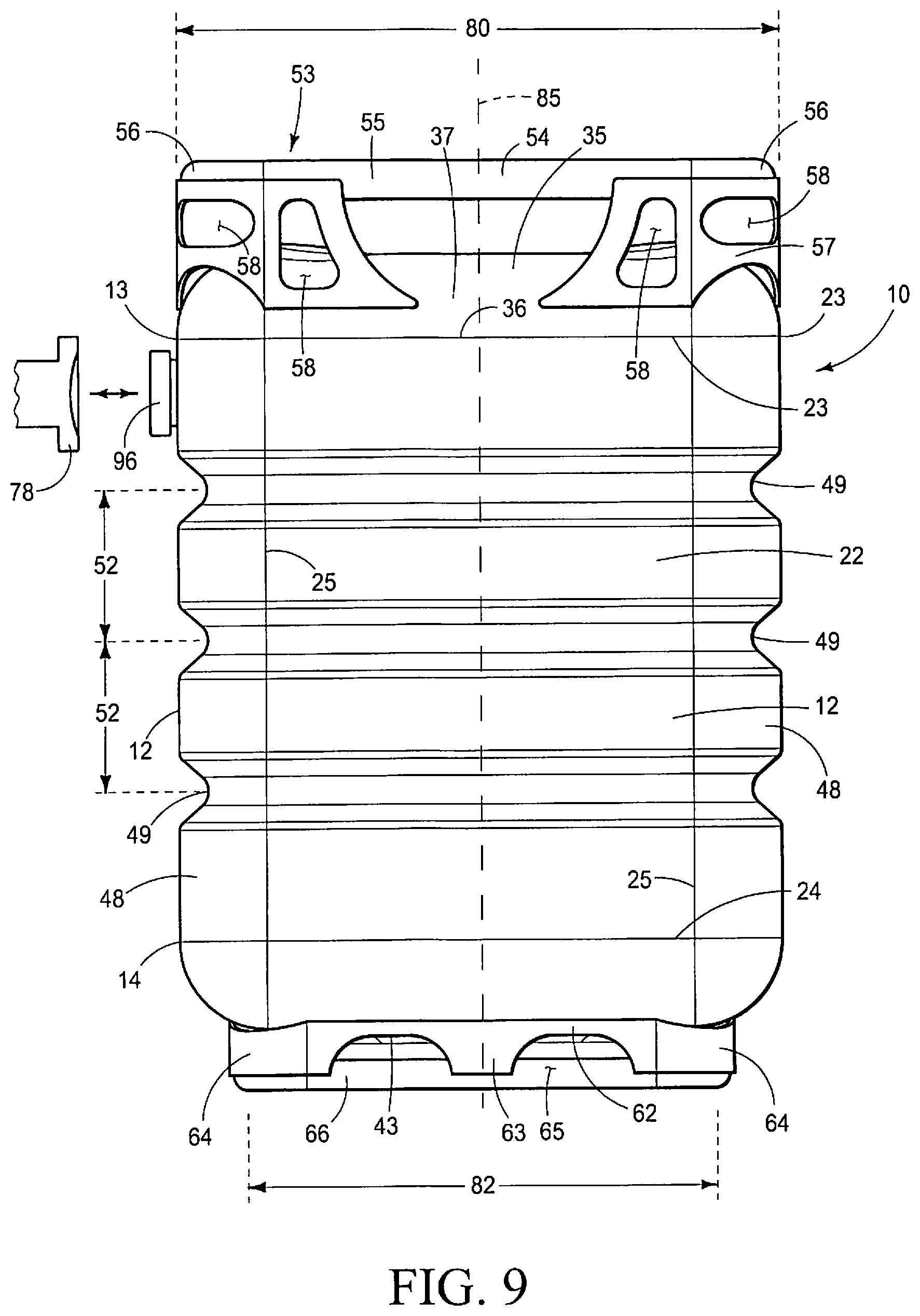 Patent US12098010 Figure 9 – Container for storing, transporting and dispensing a beverage