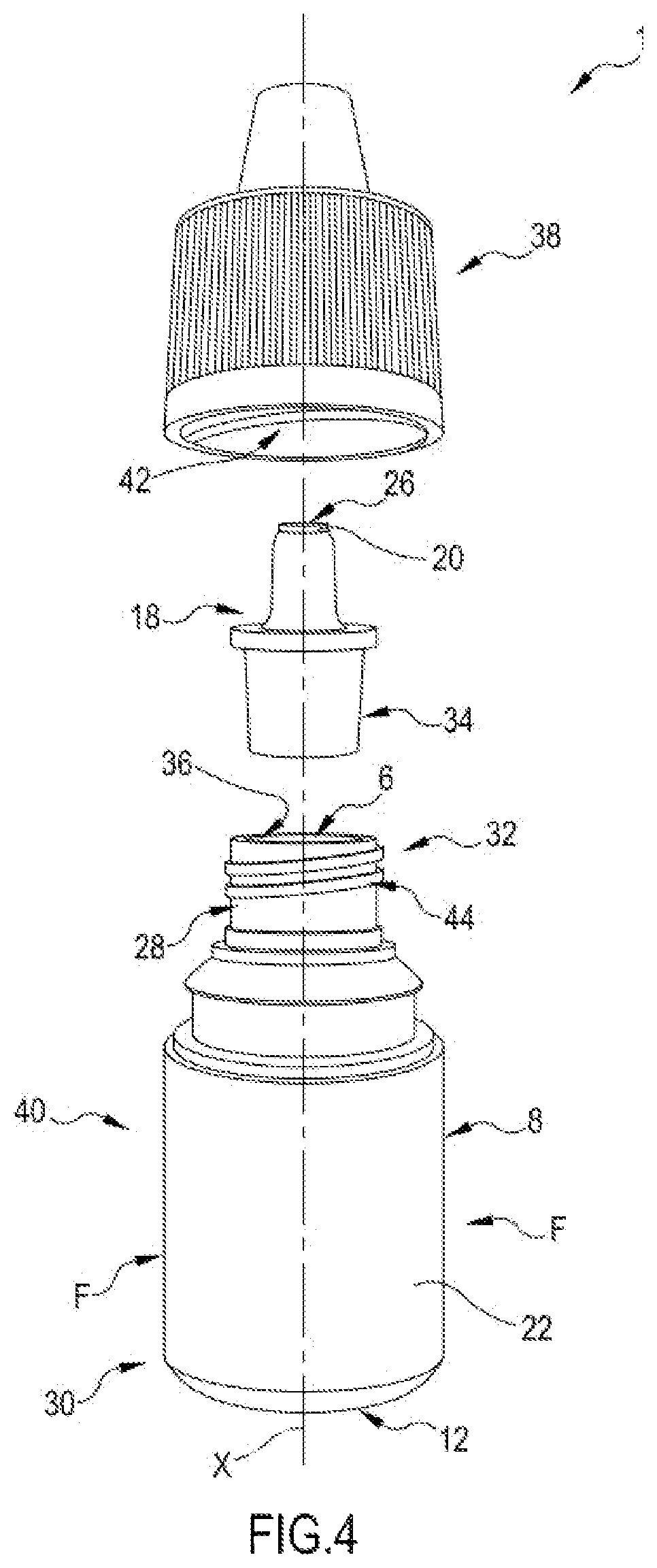 Patent US12098014 Figure 4 – Compound material, container and sterile product