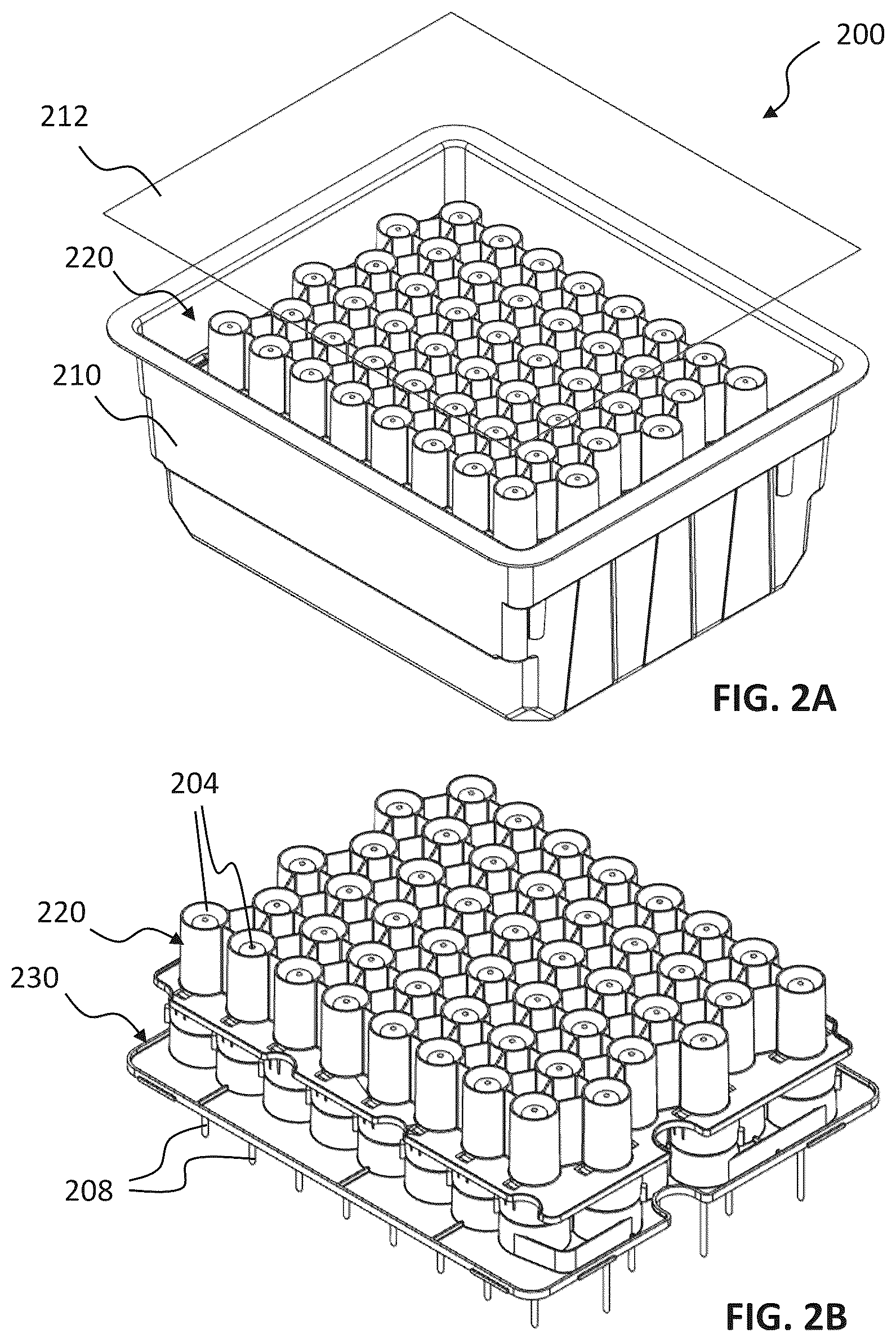 Patent US12098018 Figure 2 – Nesting structures for storage, transport, and assembly of drug dispensers and containers