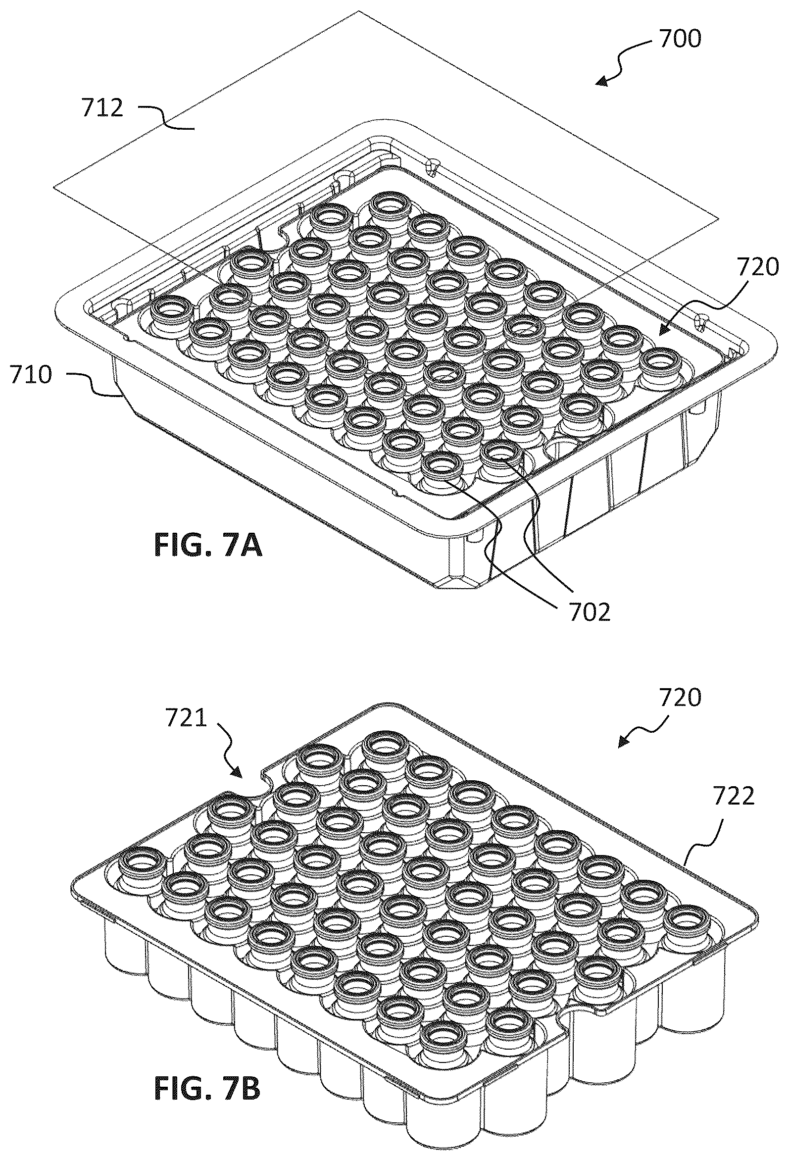 Patent US12098018 Figure 10 – Nesting structures for storage, transport, and assembly of drug dispensers and containers