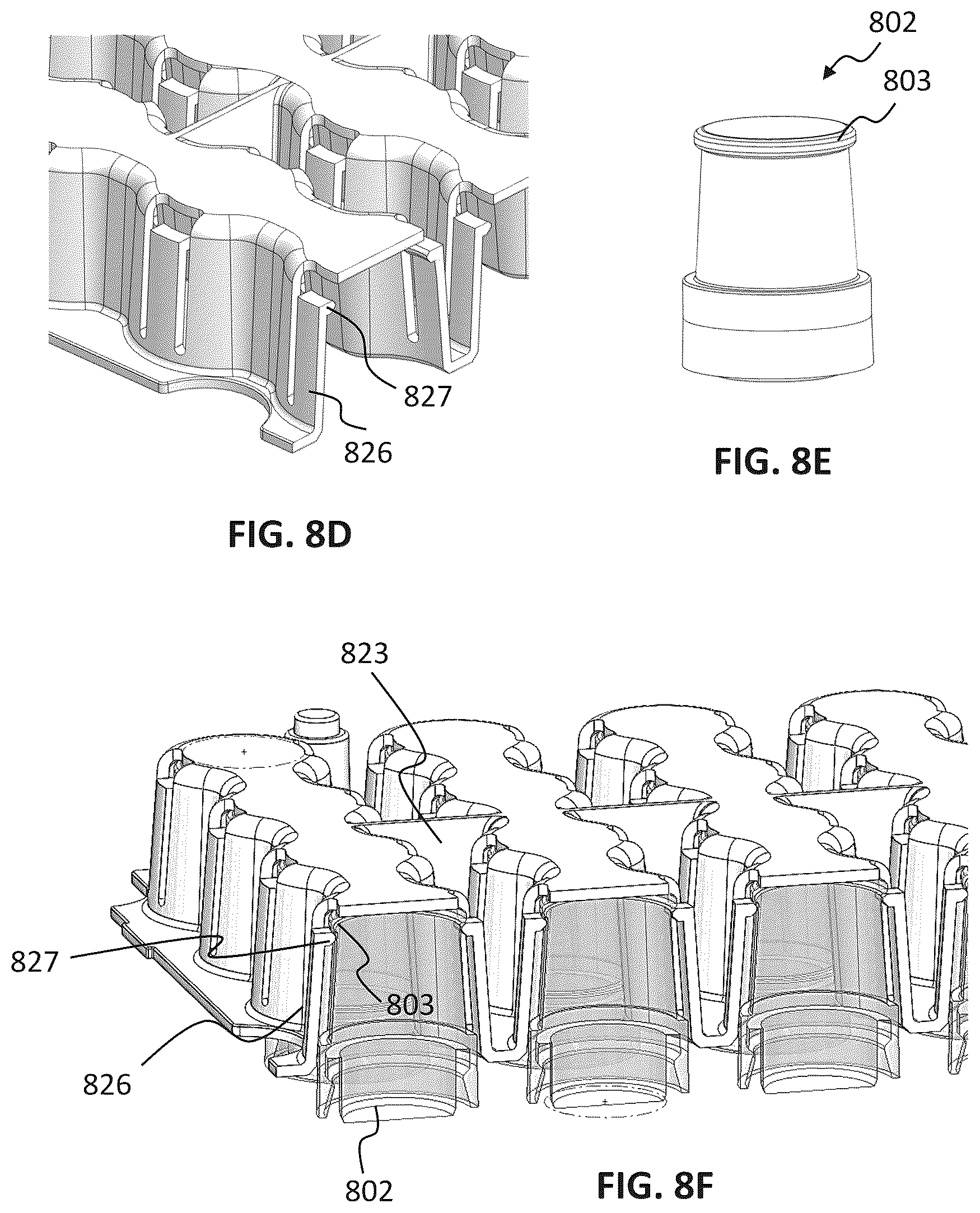 Patent US12098018 Figure 14 – Nesting structures for storage, transport, and assembly of drug dispensers and containers