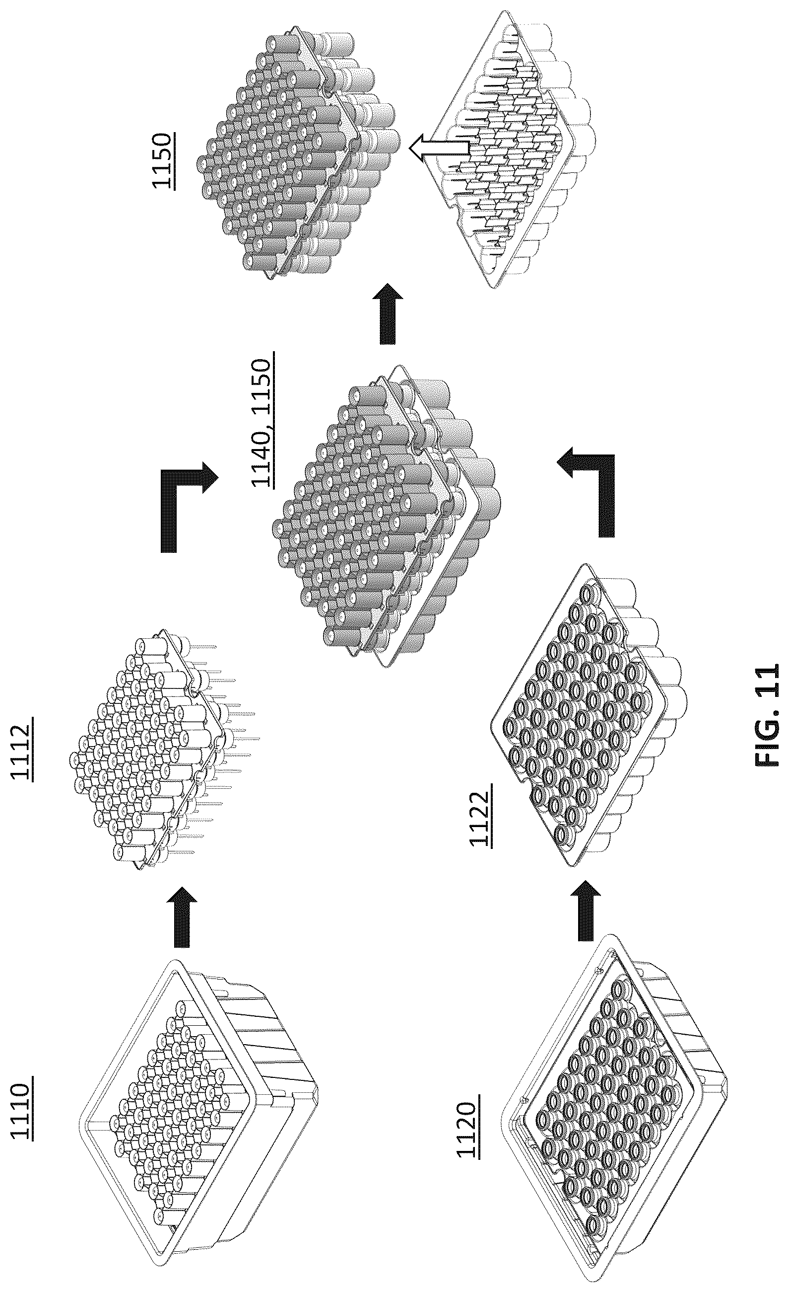 Patent US12098018 Figure 20 – Nesting structures for storage, transport, and assembly of drug dispensers and containers