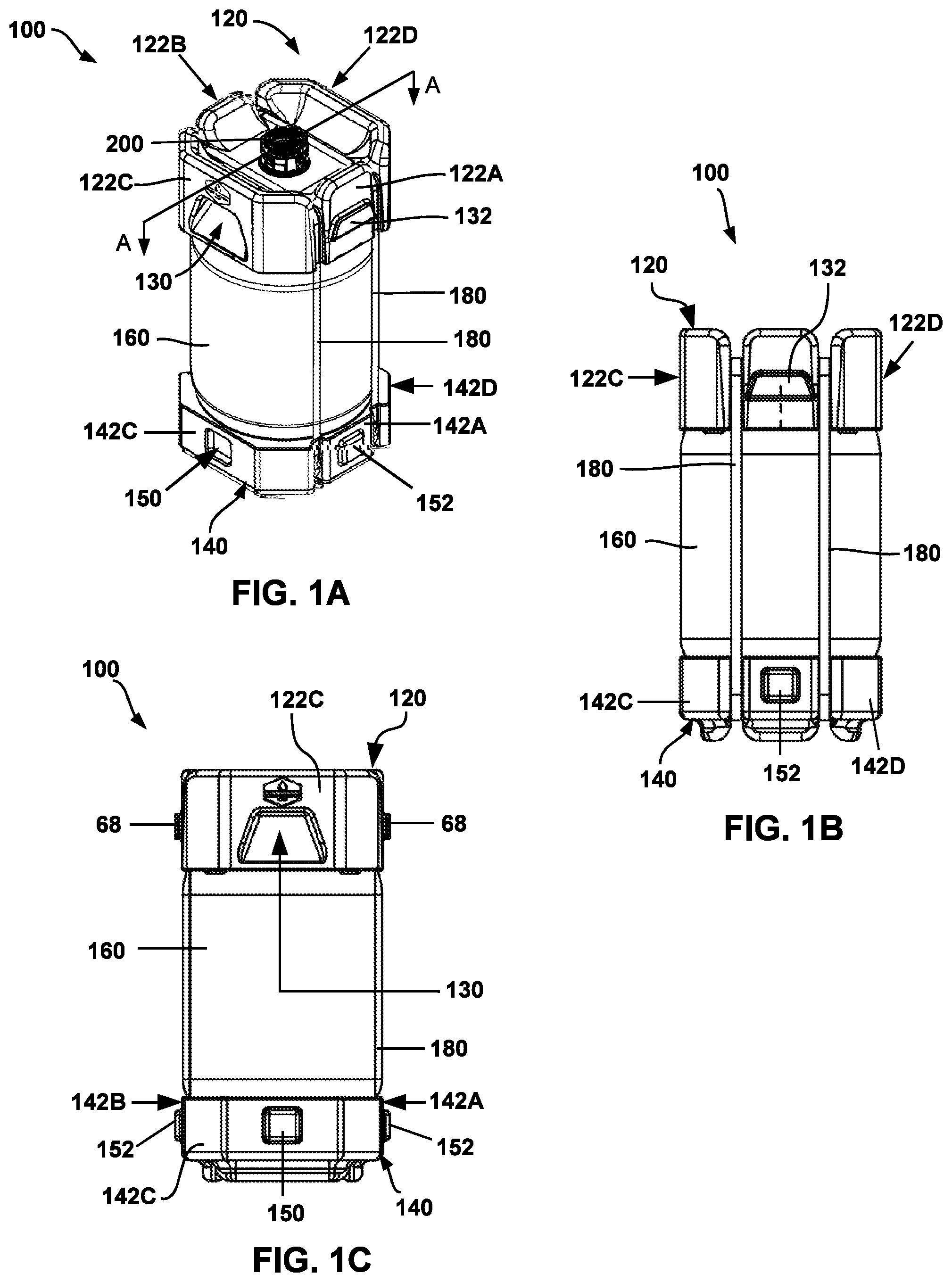 Patent US12098019 Figure 1 – System and components for receiving, storing, and dispensing fluids
