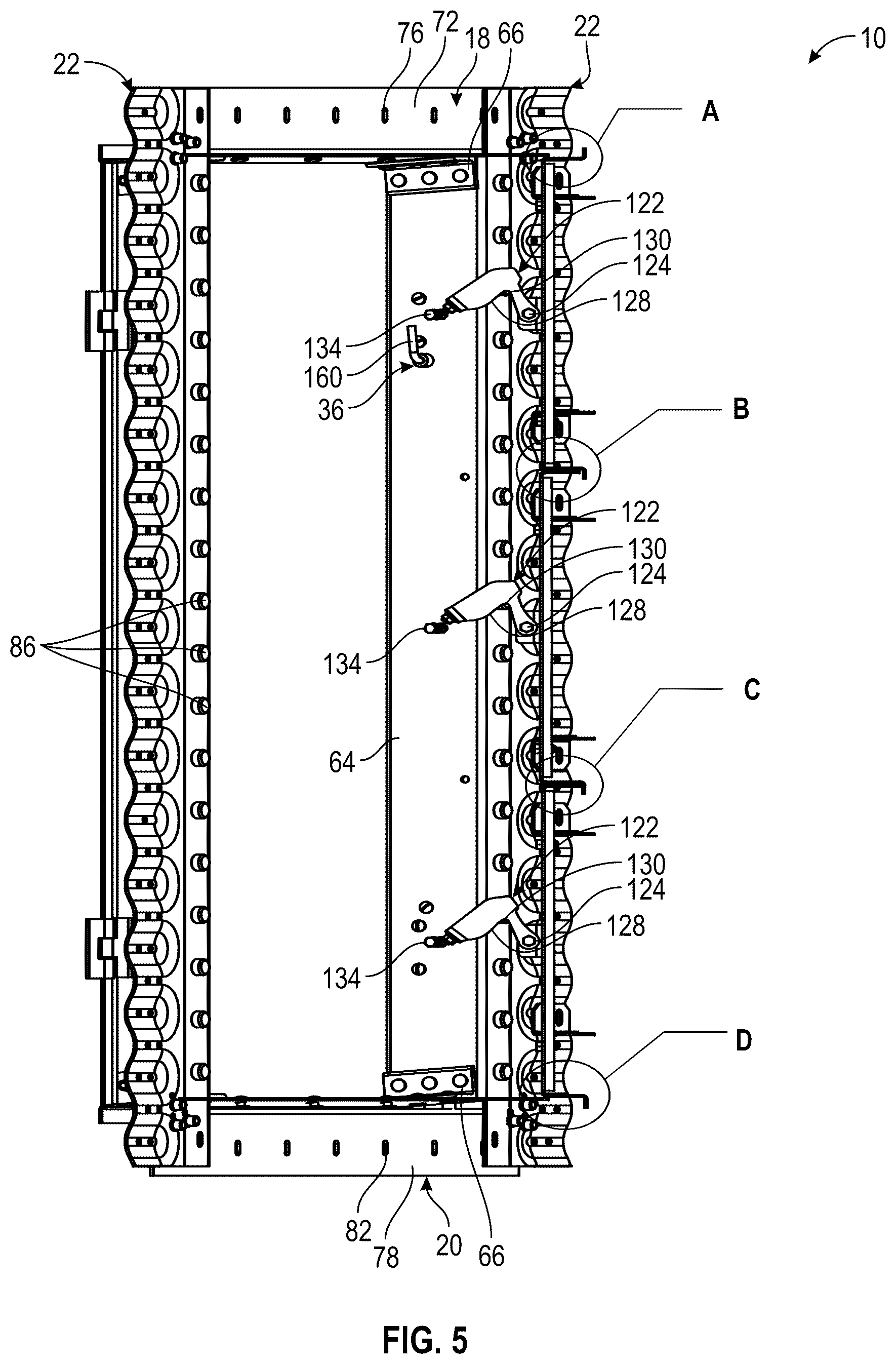 Patent US12098020 Figure 5 – Safety grain bin door latch system