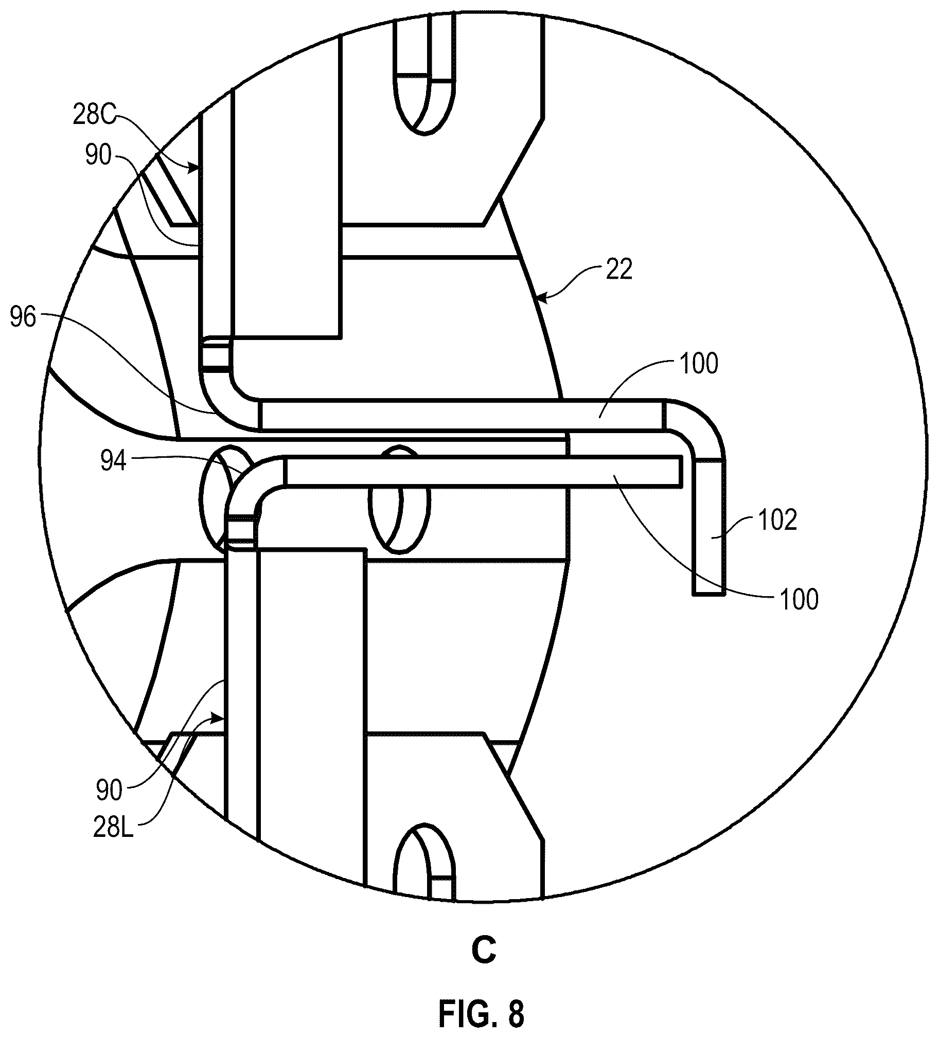 Patent US12098020 Figure 8 – Safety grain bin door latch system