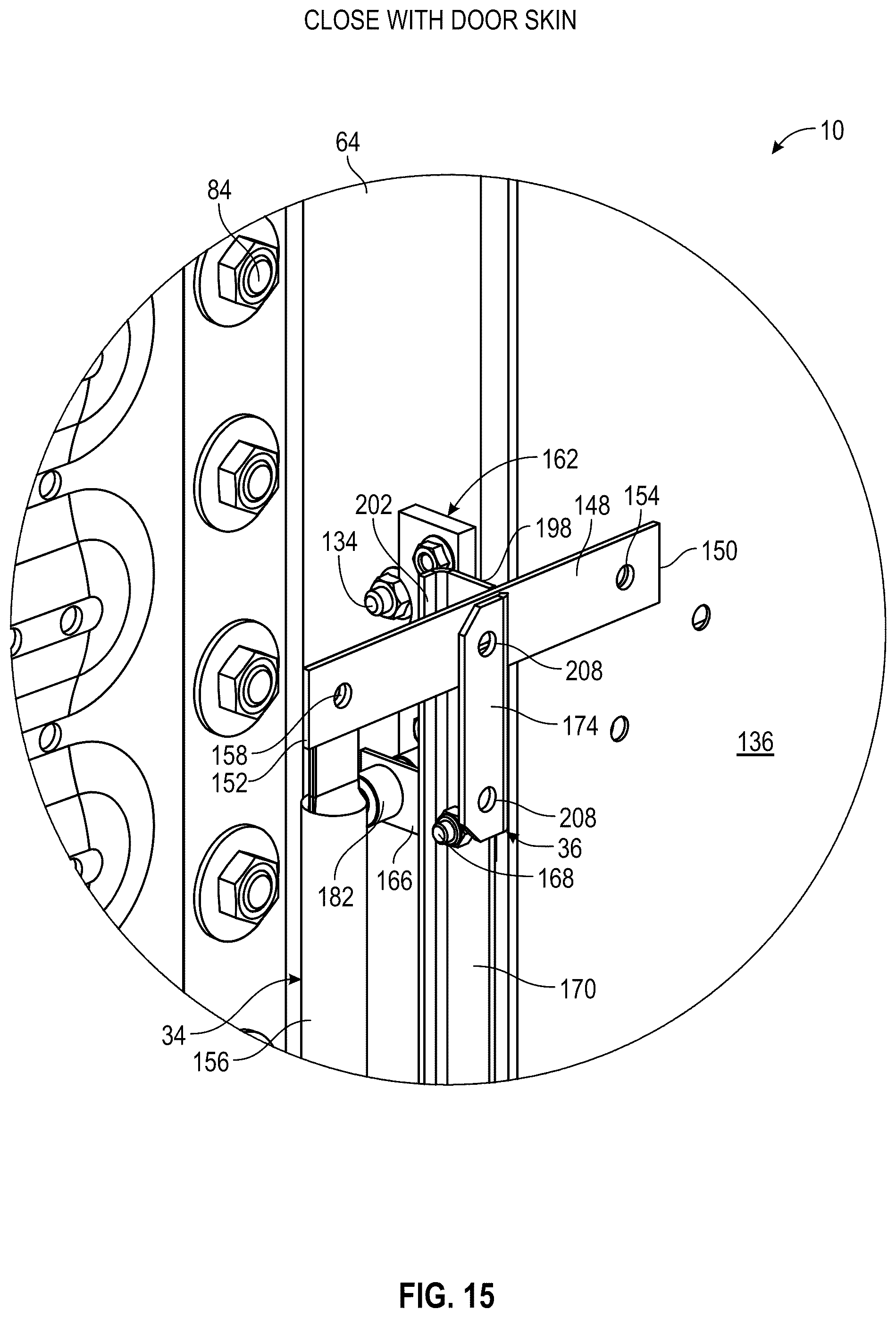 Patent US12098020 Figure 15 – Safety grain bin door latch system