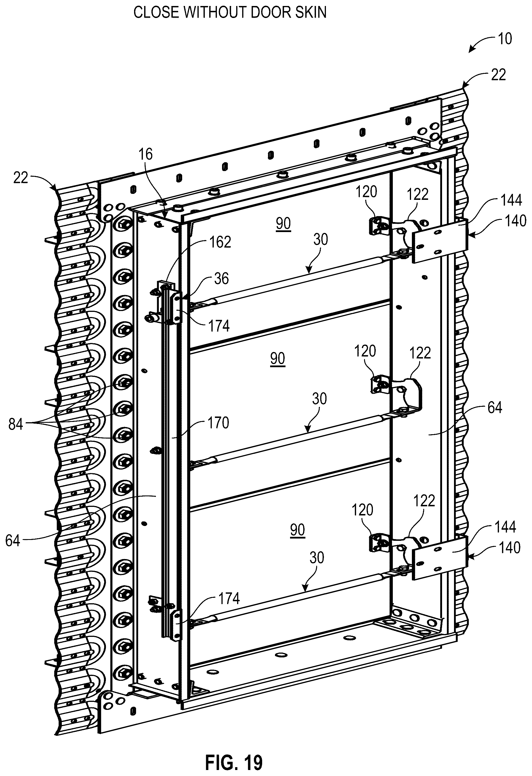 Patent US12098020 Figure 19 – Safety grain bin door latch system