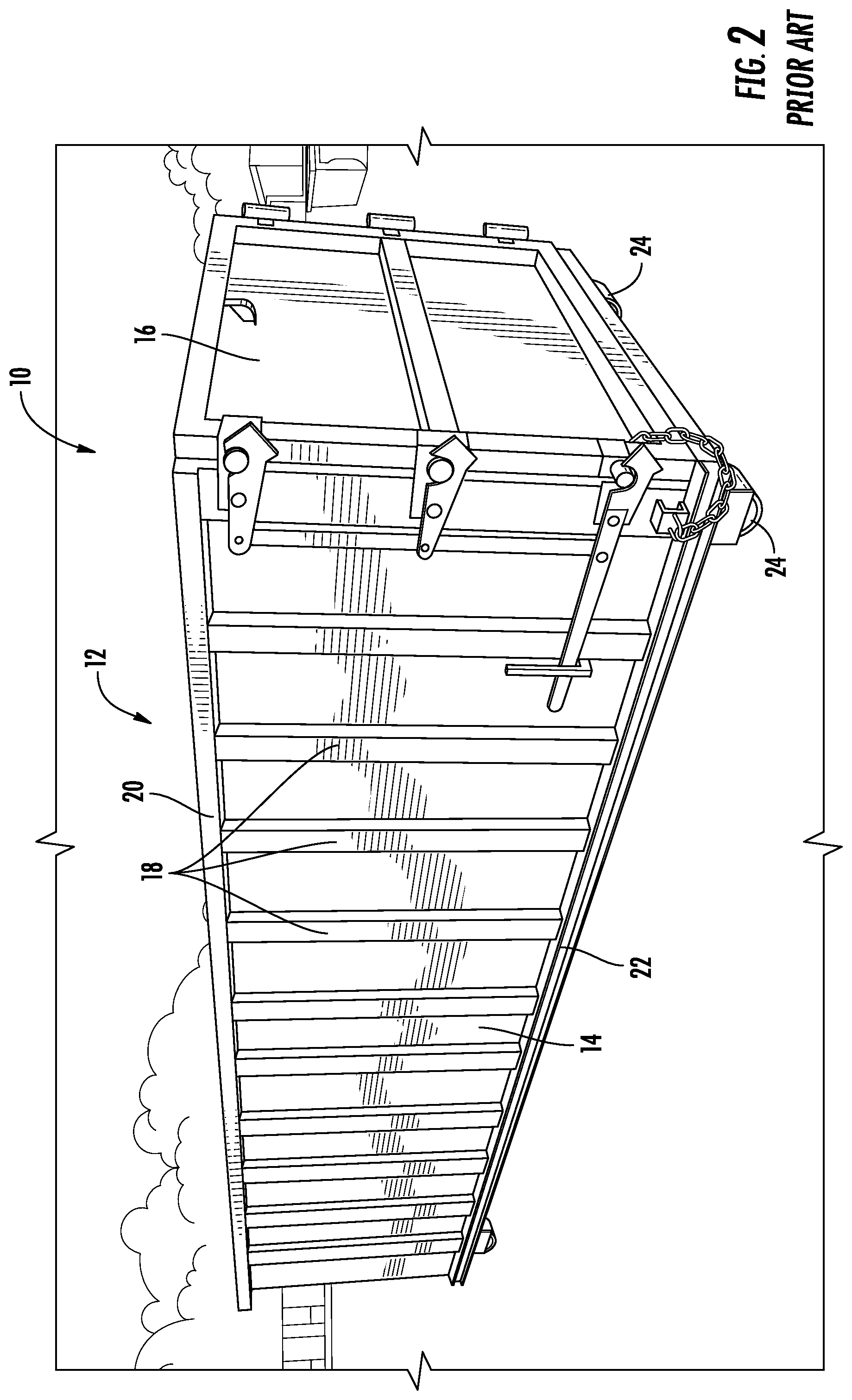 Patent US12098024 Figure 2 – Refuse container having modular side walls