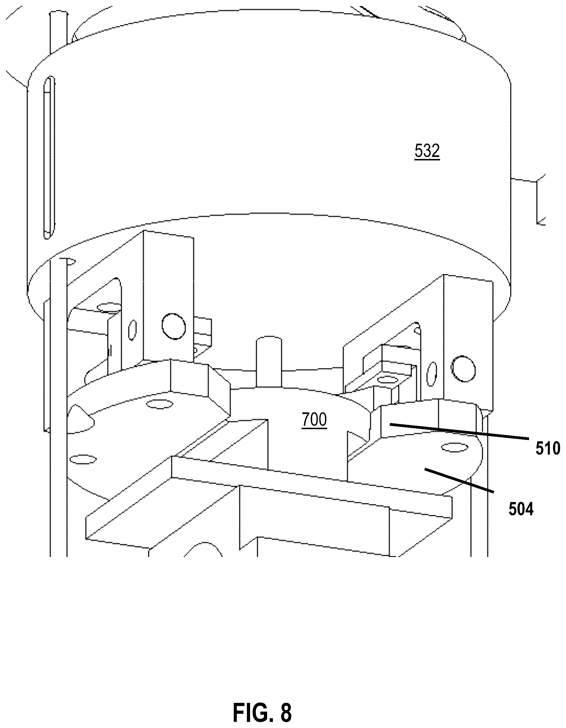 Patent US12098026 Figure 8 – Low profile transfer mechanism for controlled environment