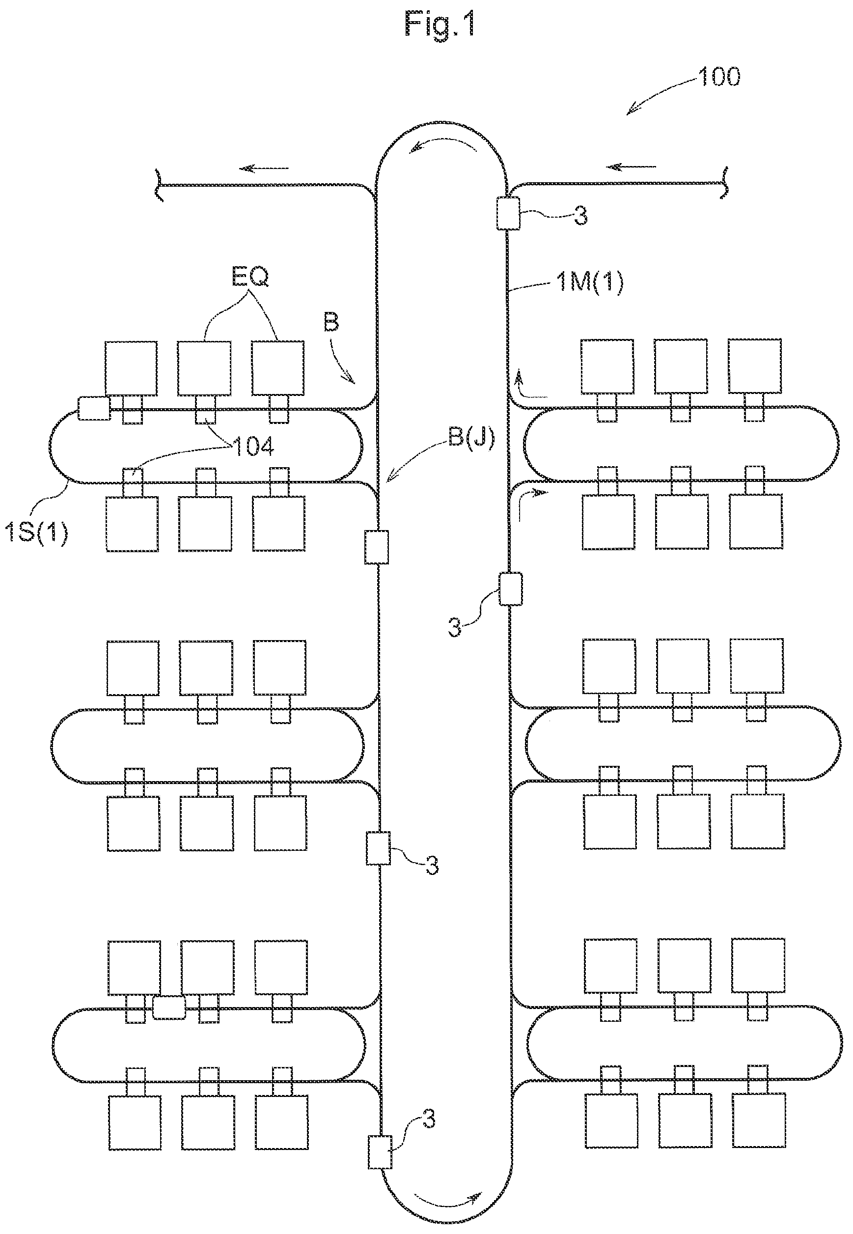 Patent US12098028 — Article transport facility — Figure 1