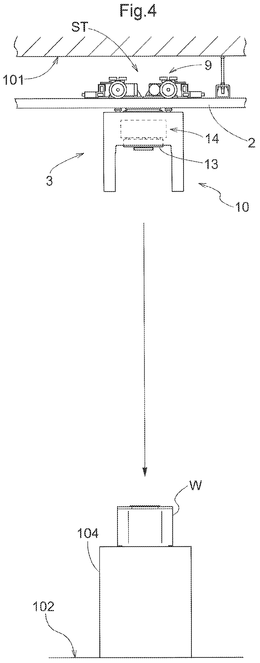 Patent US12098028 Figure 4 – Article transport facility