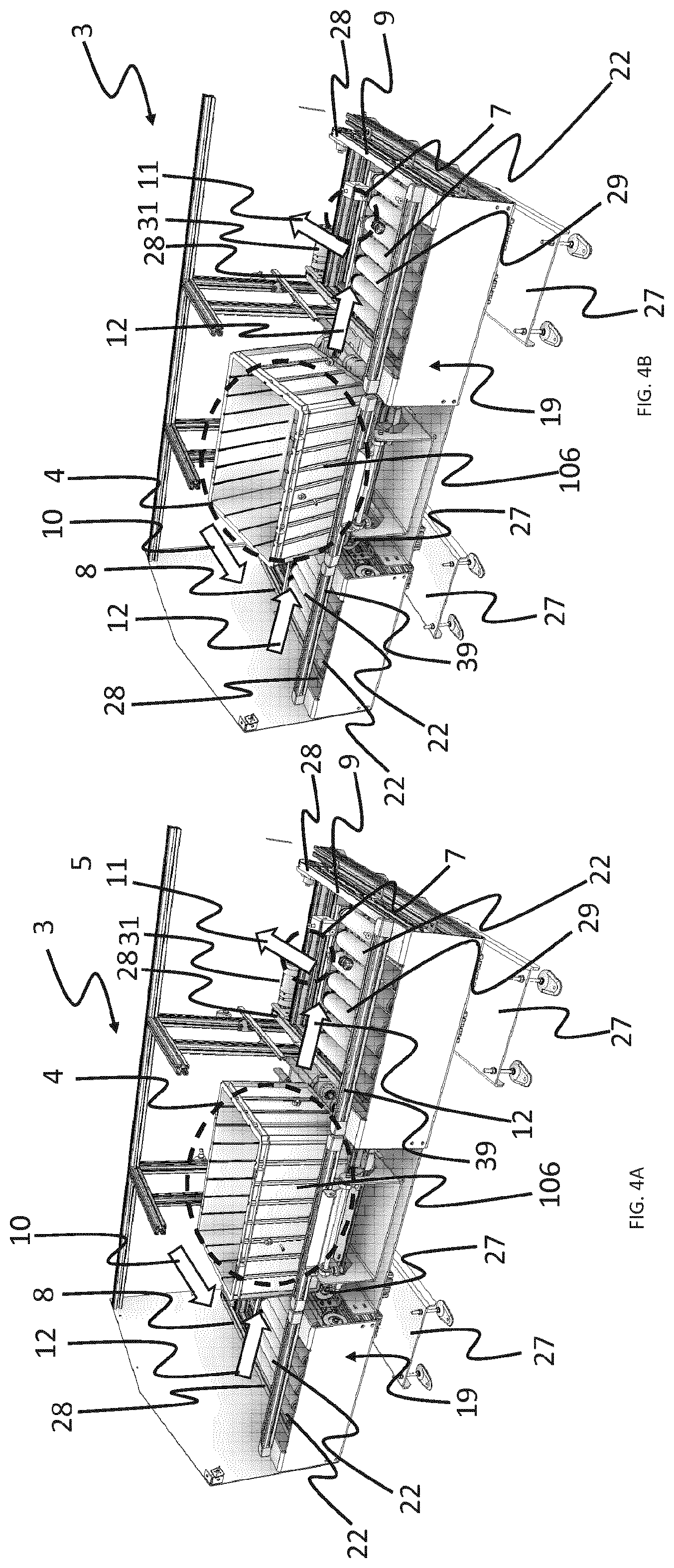 Patent US12098029 Figure 4 – Access station for picking storage containers