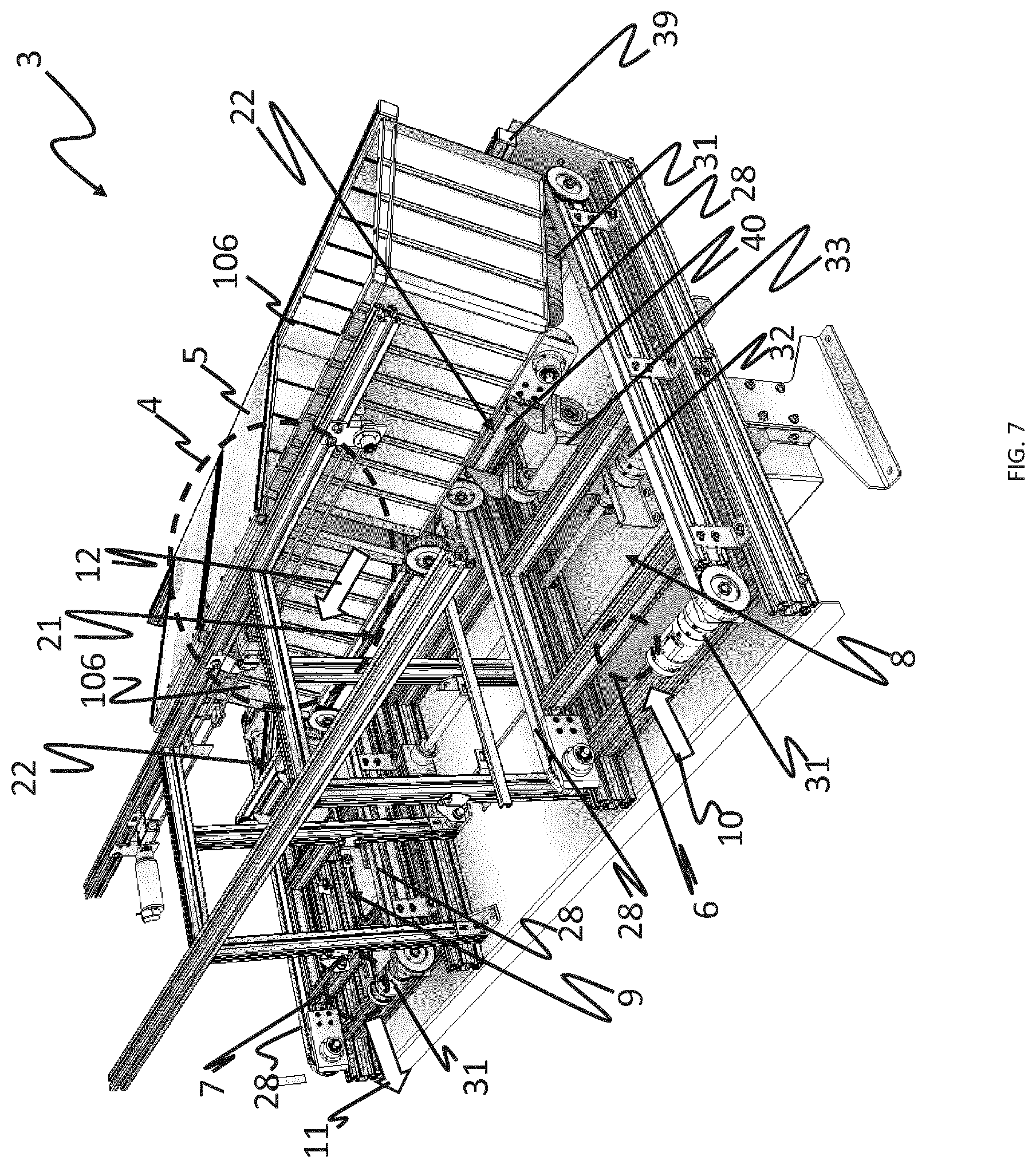 Patent US12098029 Figure 7 – Access station for picking storage containers
