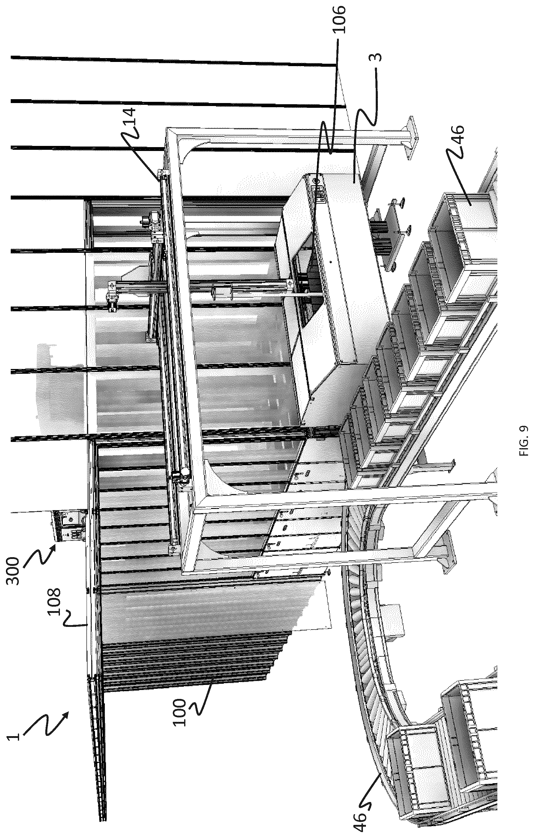 Patent US12098029 Figure 9 – Access station for picking storage containers
