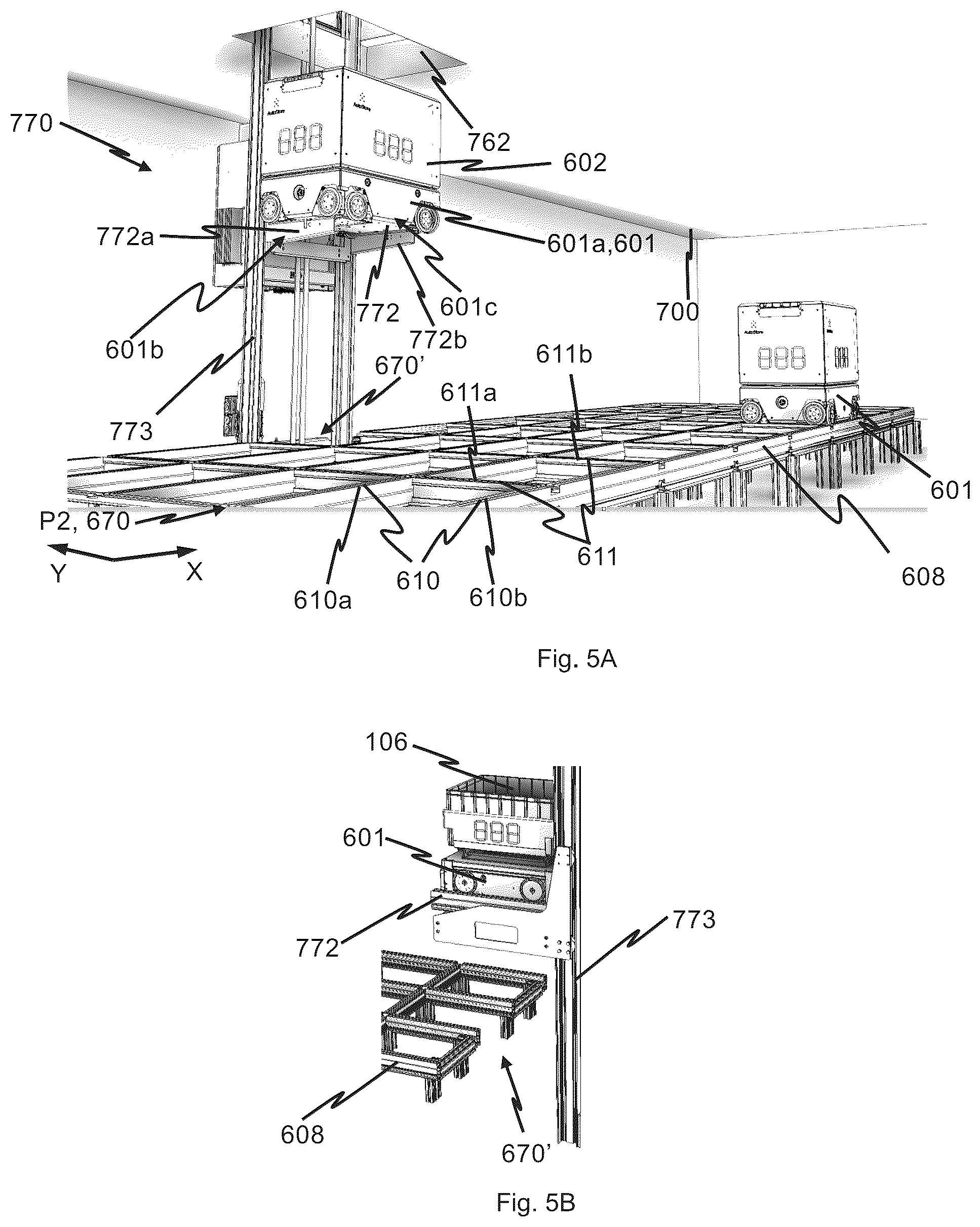 Patent US12098030 Figure 4 – Vehicle lift for an automated storage and retrieval system