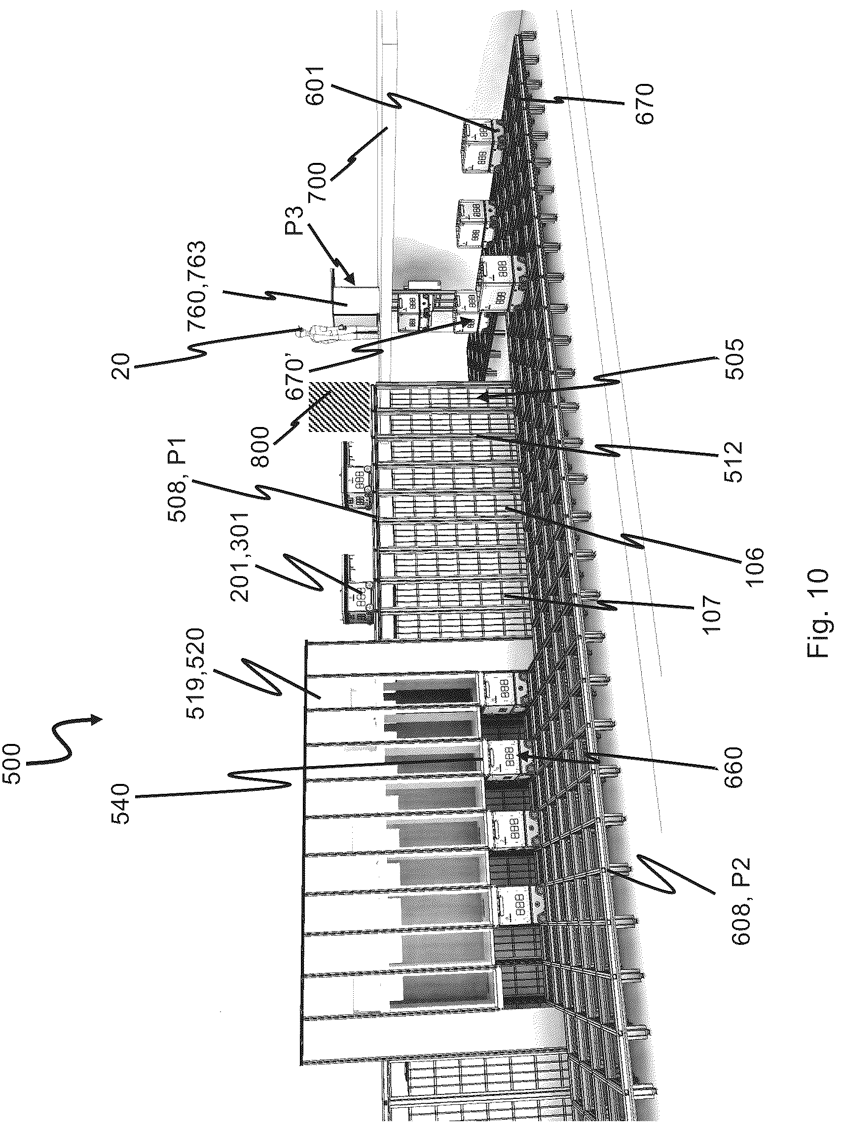 Patent US12098030 Figure 9 – Vehicle lift for an automated storage and retrieval system