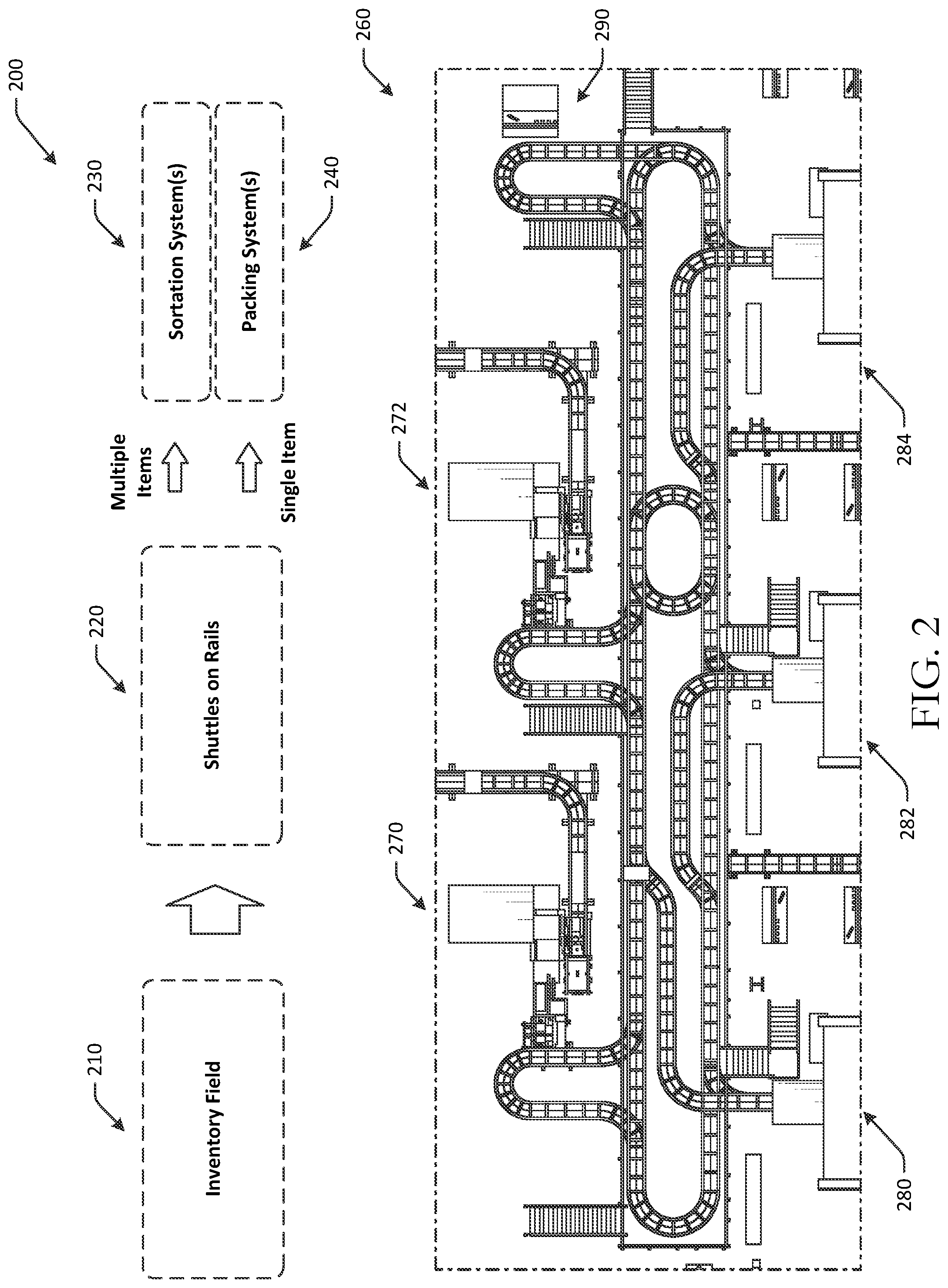 Patent US12098031 Figure 2 – Elevators for material handling shuttles