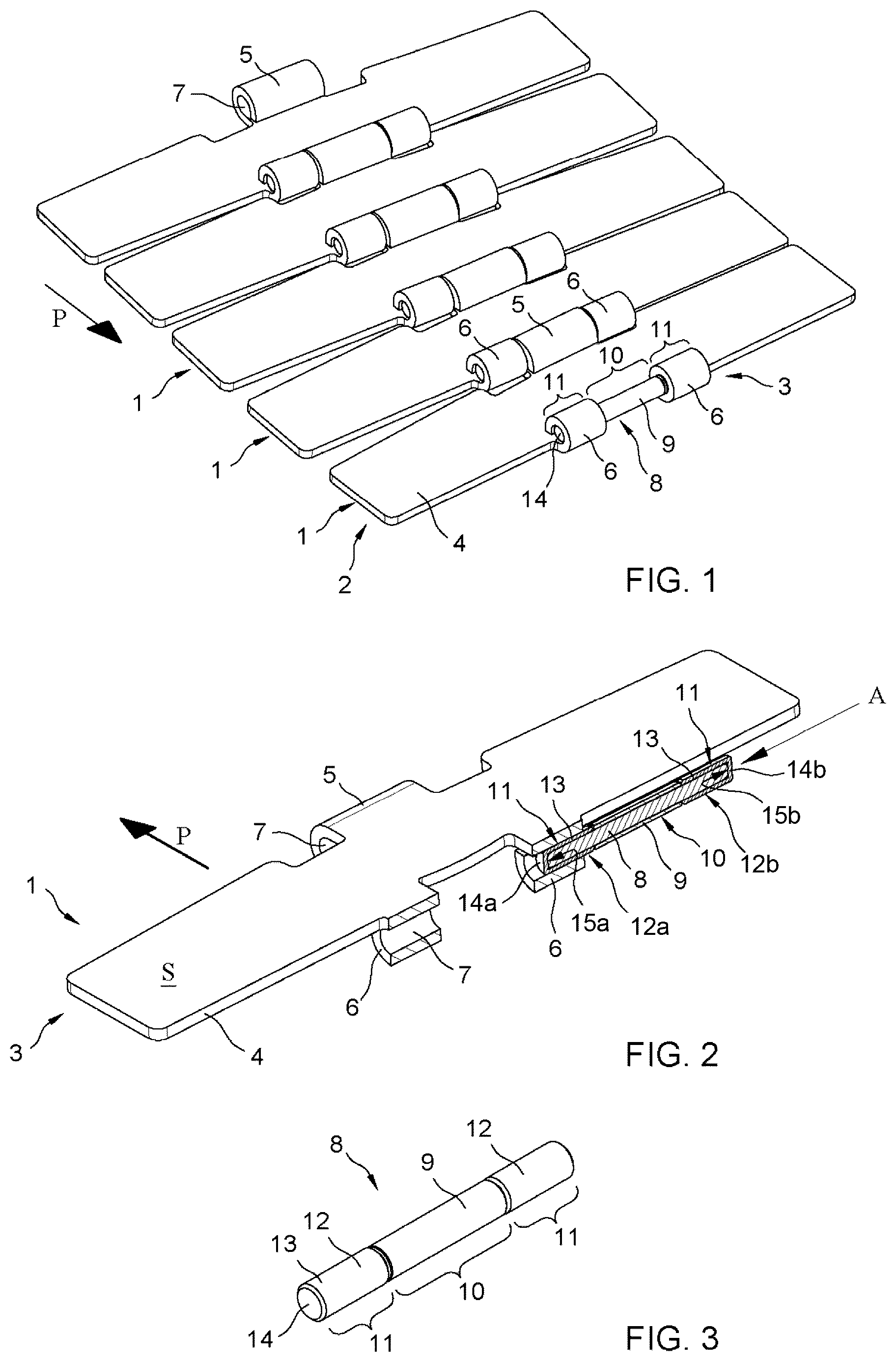 Patent US12098033 Figure 1 – Modular conveyor chain