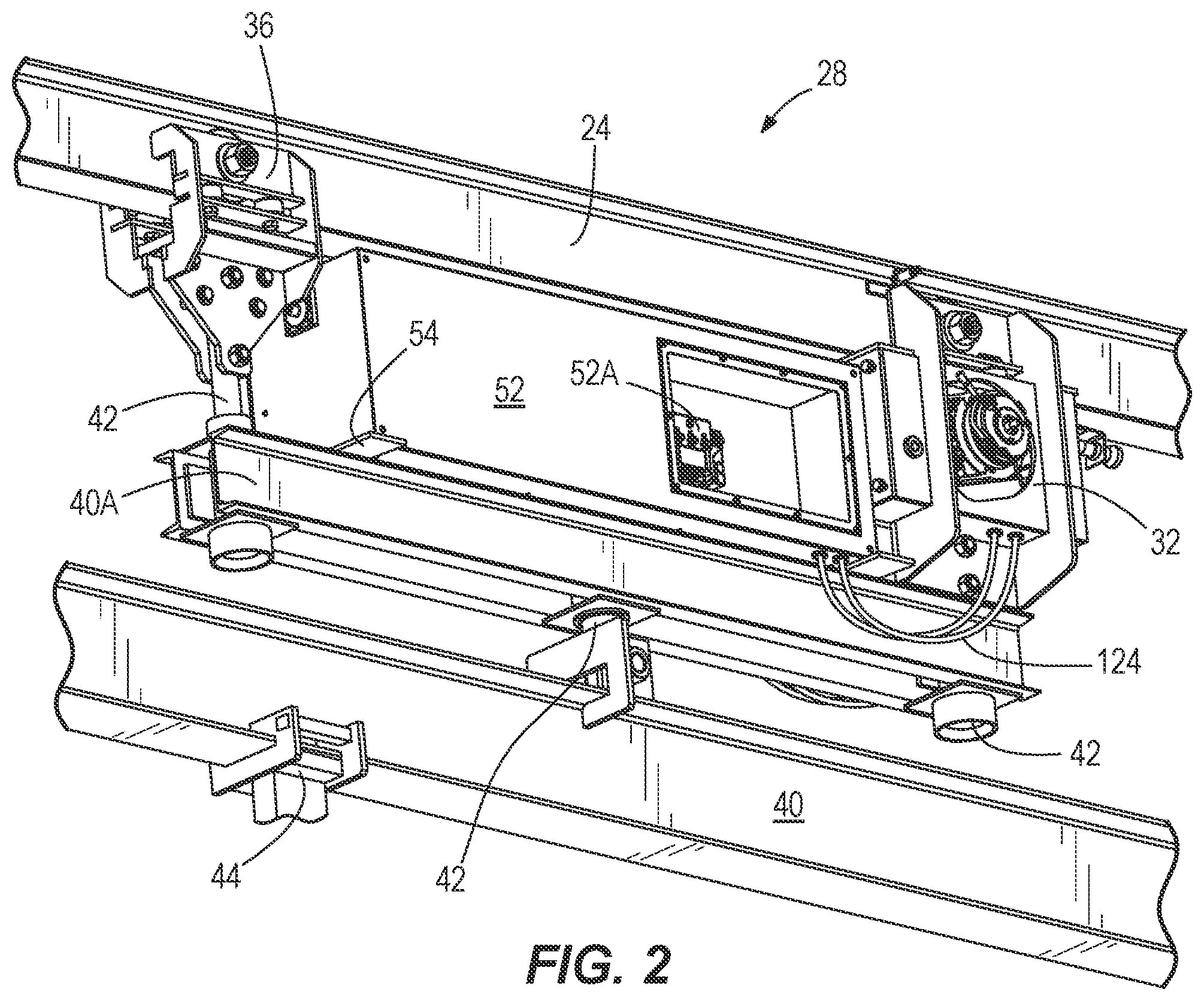 Patent US12098034 Figure 2 – Conveyor system with automated carriers