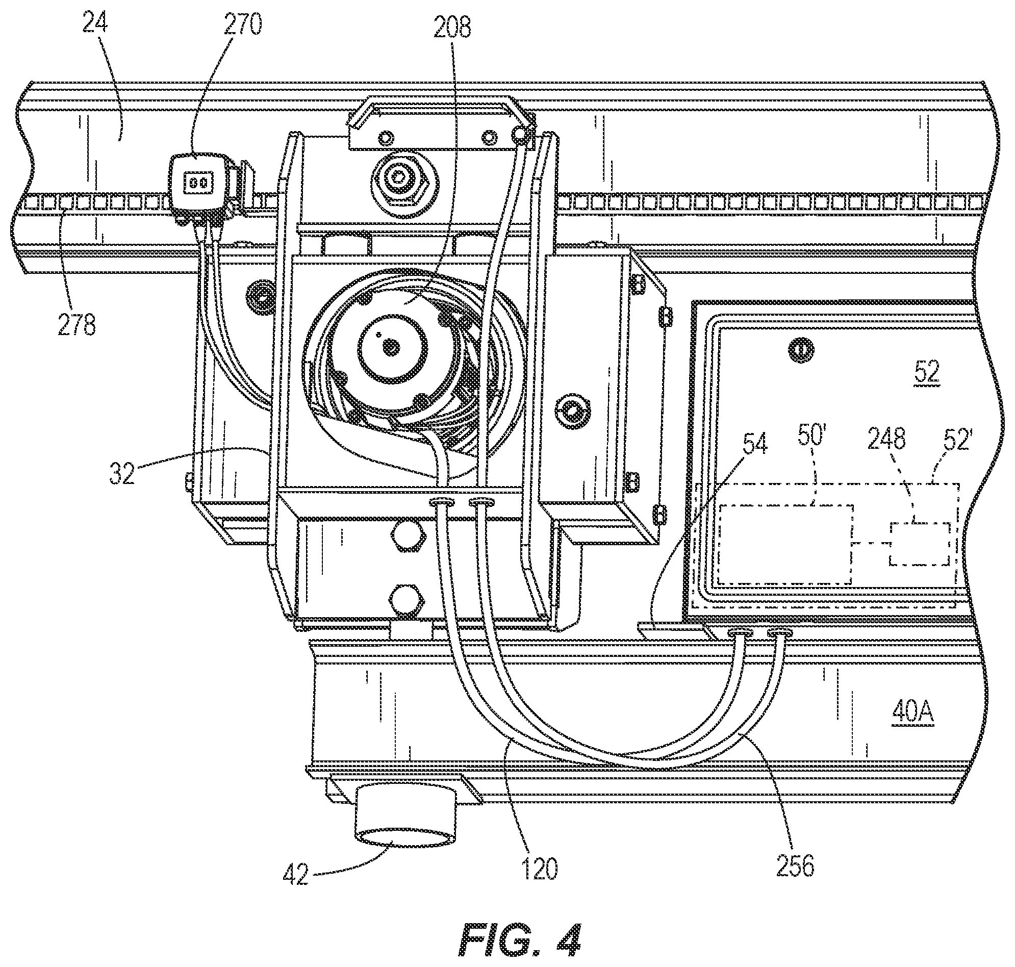 Patent US12098034 Figure 4 – Conveyor system with automated carriers