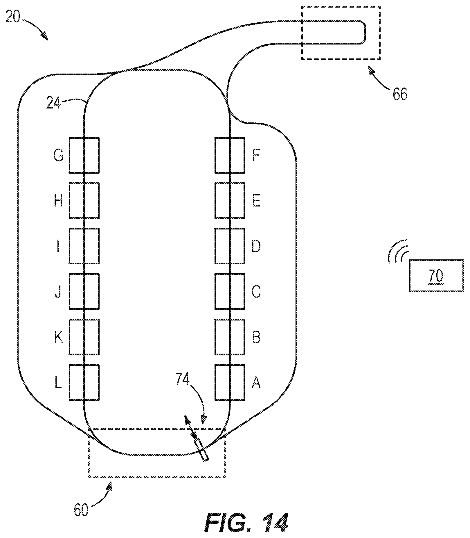 Patent US12098034 Figure 12 – Conveyor system with automated carriers
