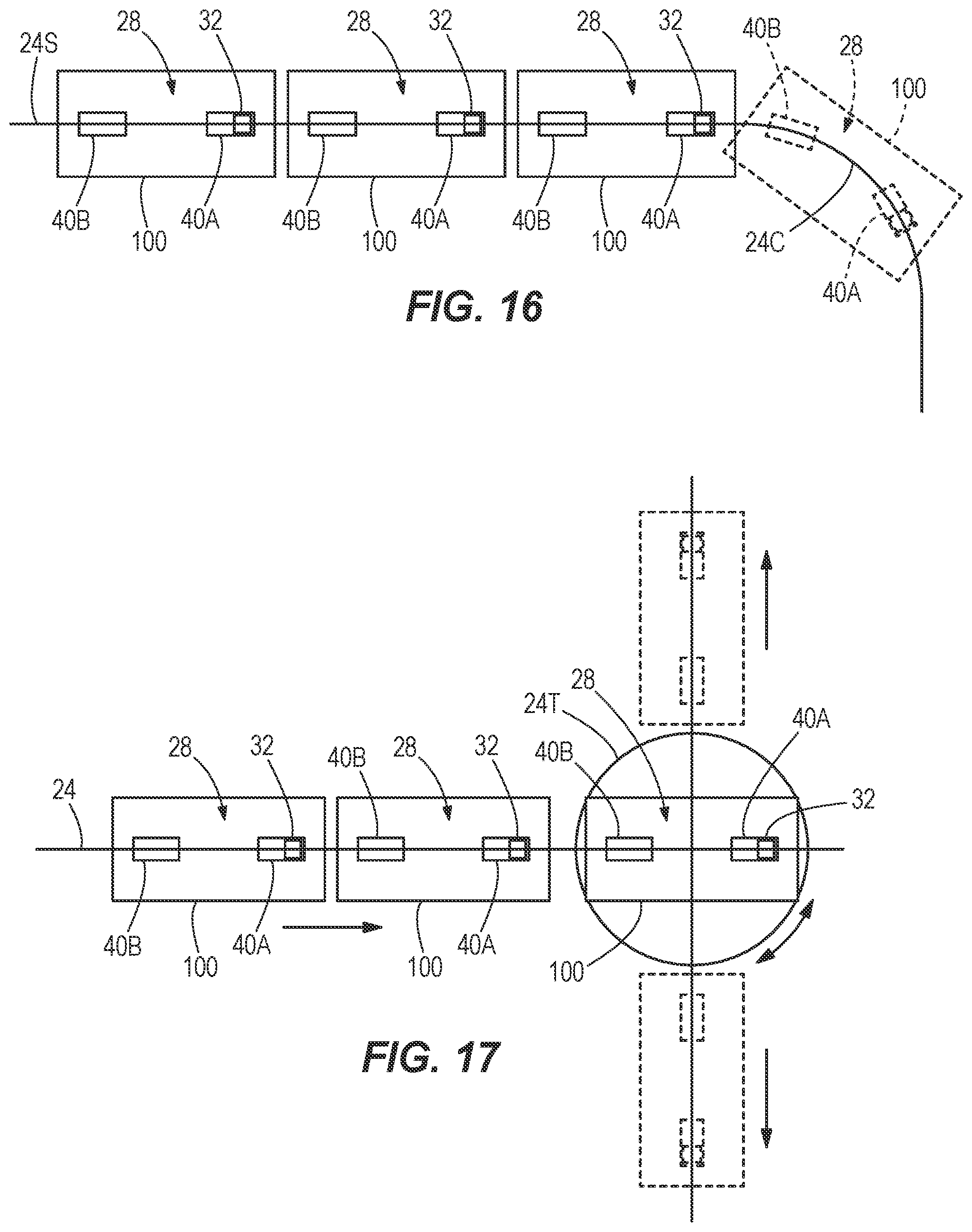 Patent US12098034 Figure 14 – Conveyor system with automated carriers