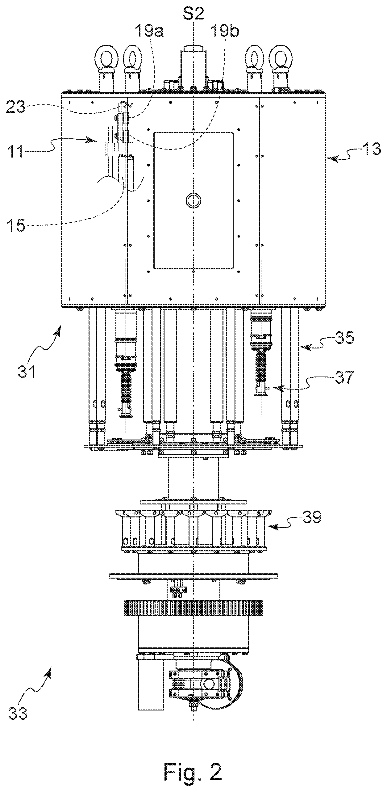 Patent US12098036 Figure 3 – Measurement assembly for measuring wear of the surface of revolution of rotating members, a machine that incorporates said assembly and method of measurement