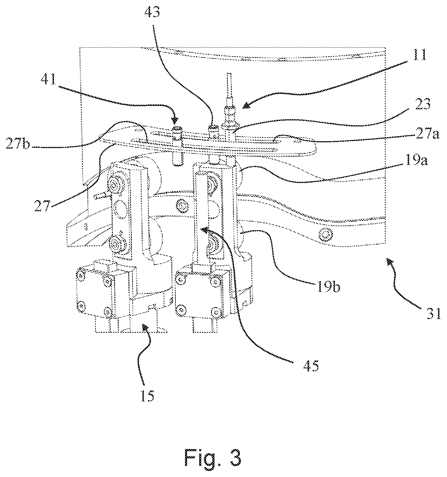 Patent US12098036 Figure 4 – Measurement assembly for measuring wear of the surface of revolution of rotating members, a machine that incorporates said assembly and method of measurement