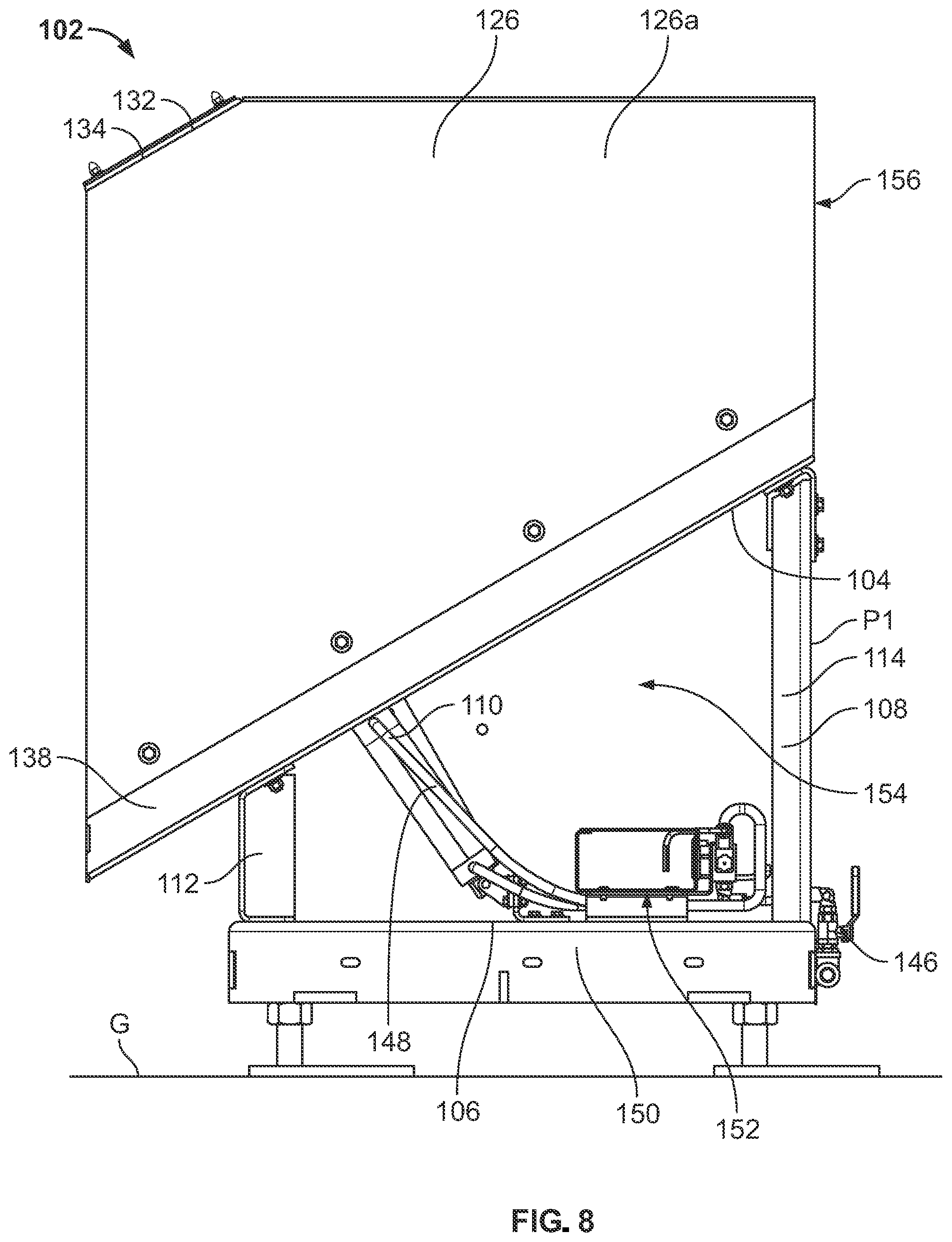 Patent US12098038 Figure 8 – Systems and methods for sorting and dispensing packages