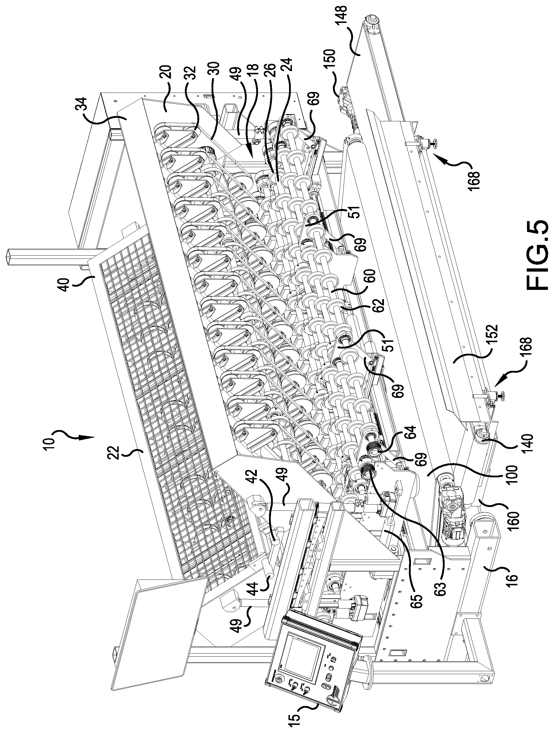 Patent US12098042 Figure 4 – Front end conveyor having scrap removal brush