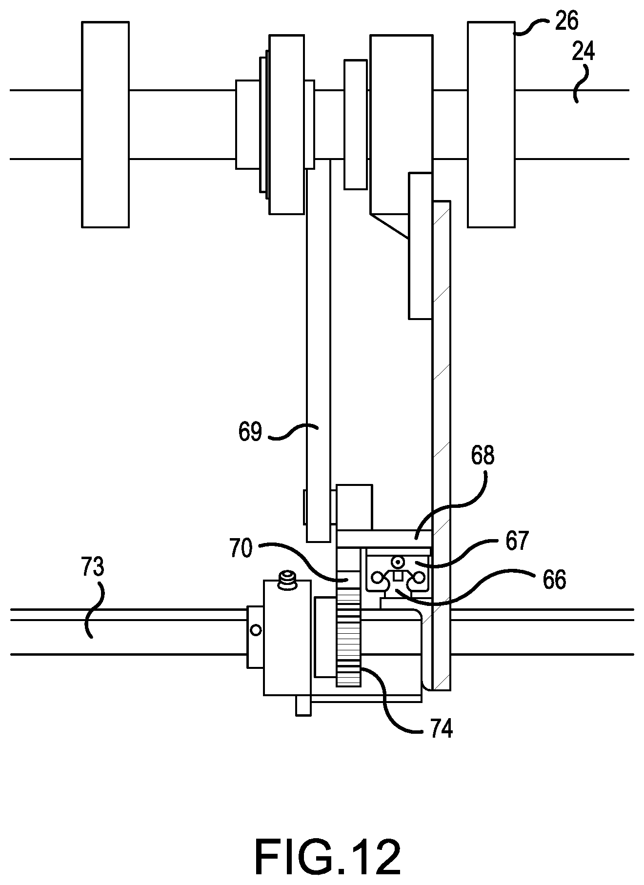 Patent US12098042 Figure 8 – Front end conveyor having scrap removal brush